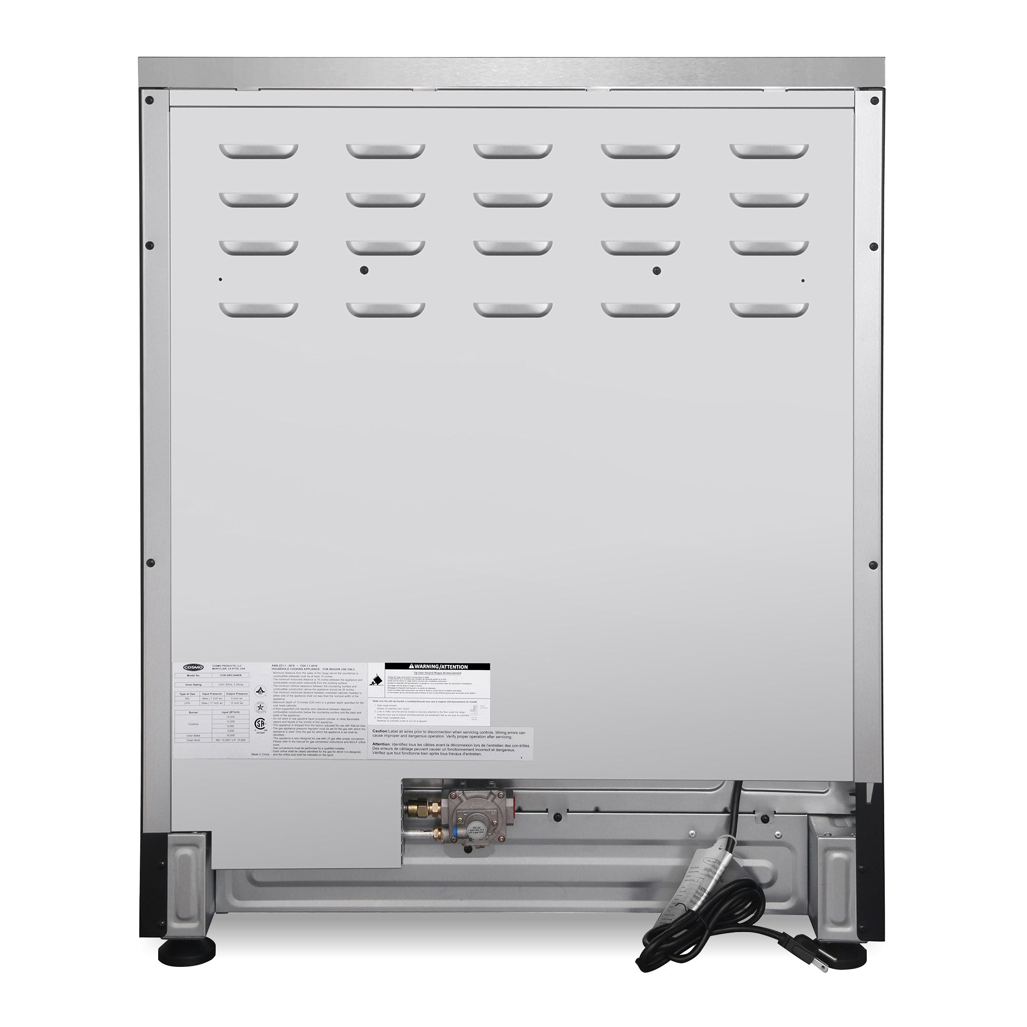 Cosmo Lumin 30 in. 4.8 cu. ft. 4-Burner Stainless Steel Gas Range | COS-GRC304KB