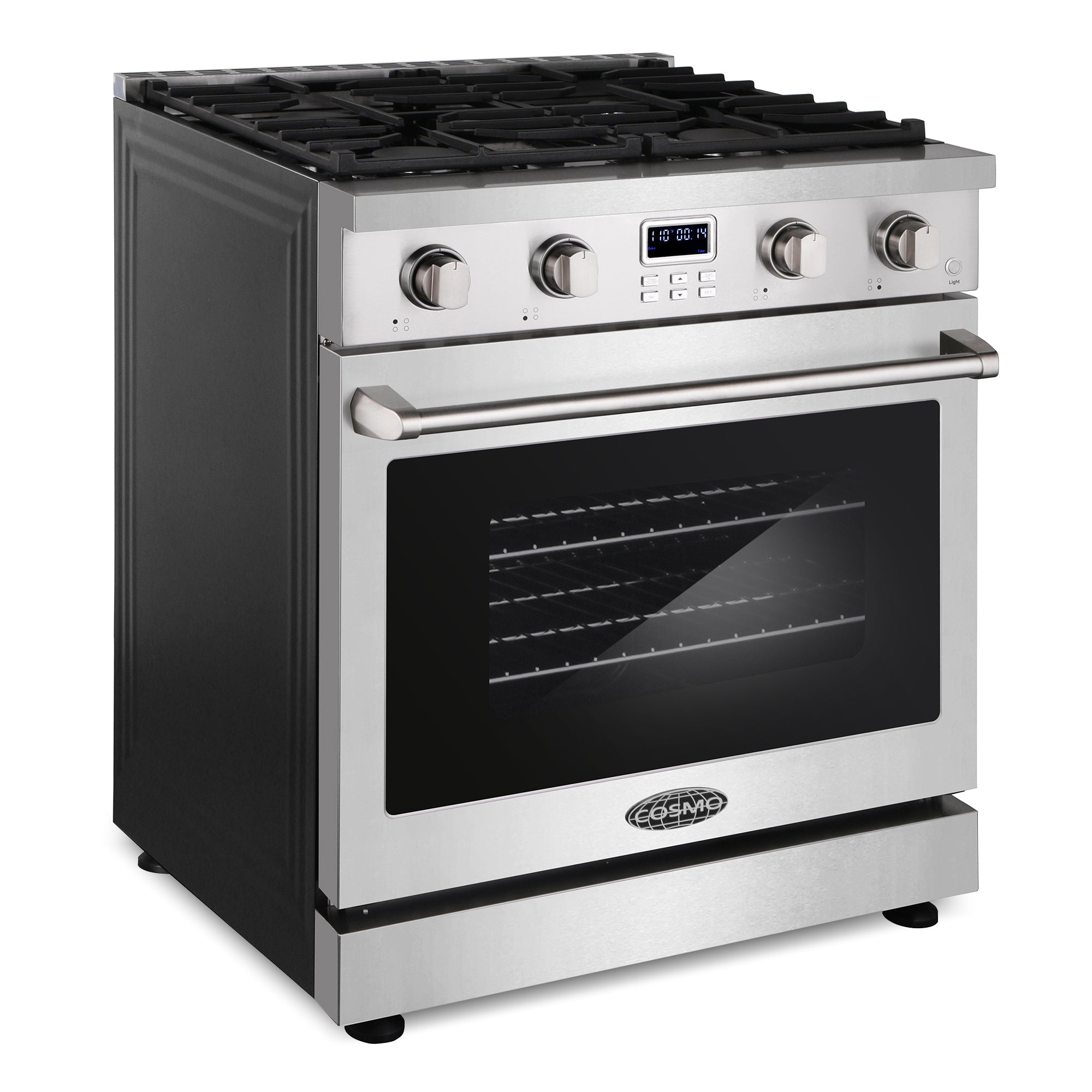 Cosmo Lumin 30 in. 4.8 cu. ft. 4-Burner Stainless Steel Gas Range | COS-GRC304KB