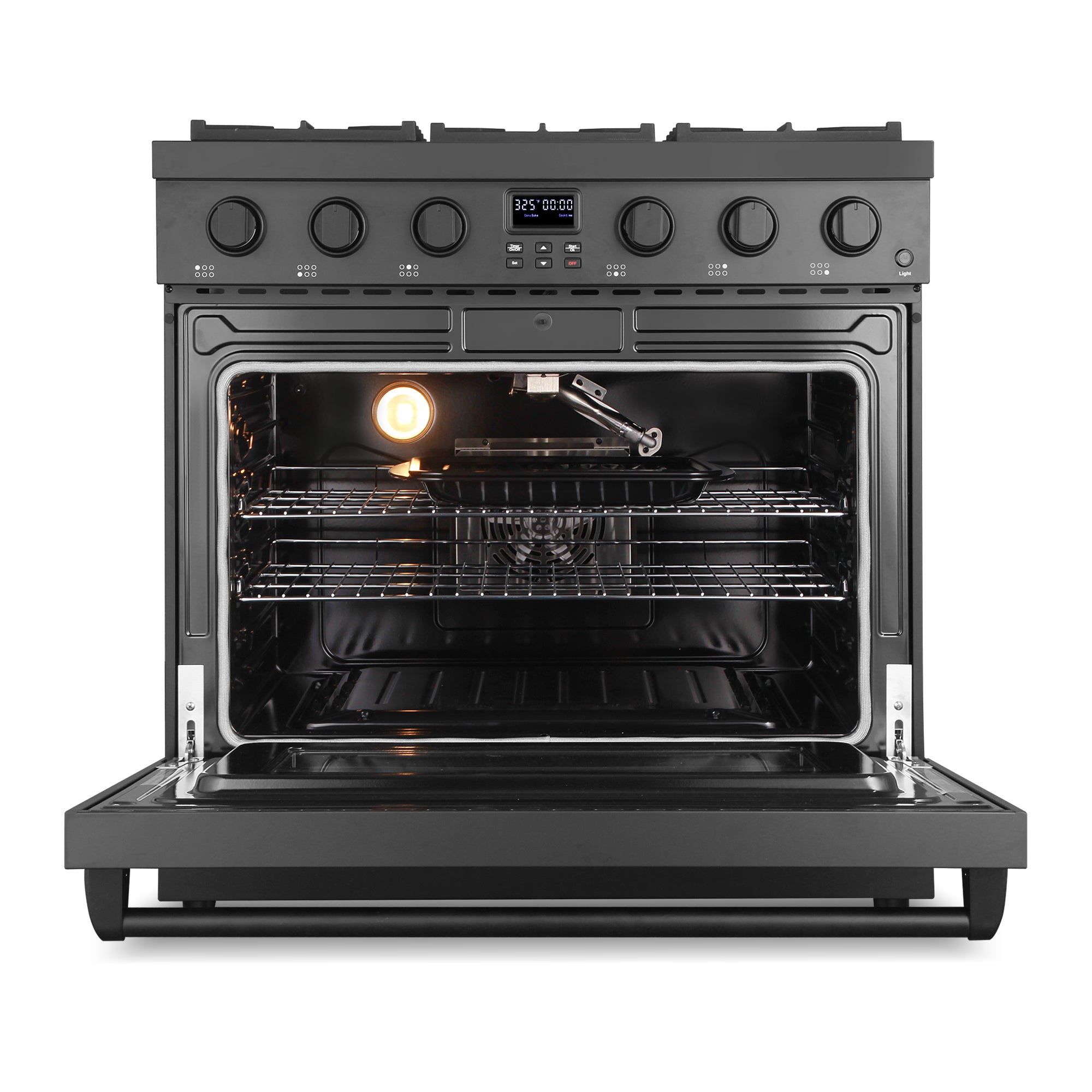 Cosmo Lumin 36 in. 6.0 cu. ft. 6-Burner Black Gas Range | COS-GRC366KB-BK