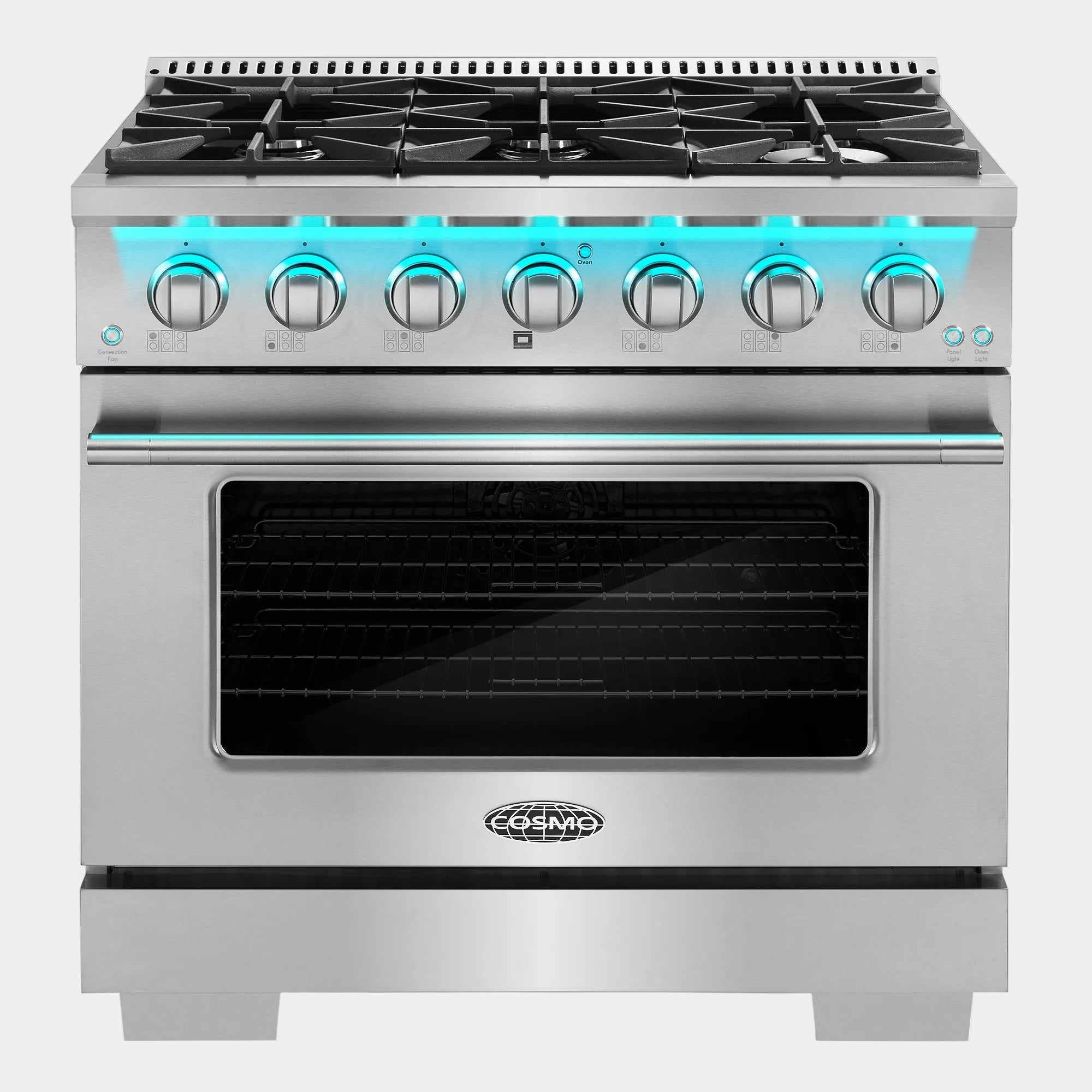 Cosmo Vista 36 in. 4.5 cu. ft. 6-Burner Stainless Steel Gas Range with LED Panel | COS-GRP366