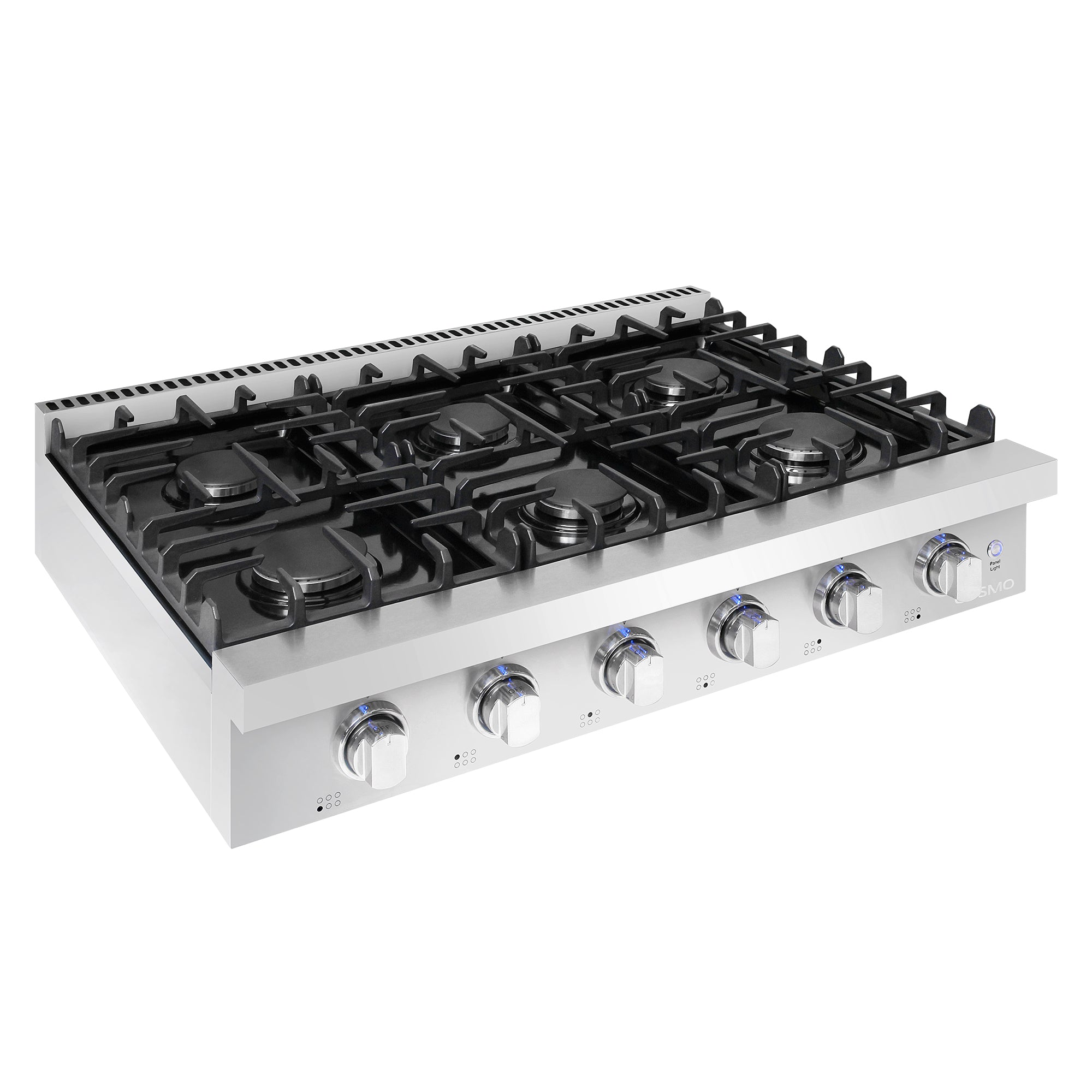Cosmo 36 in. Slide-In Counter Stainless Steel Gas Rangetop with 6 Burners | COS-GRT366