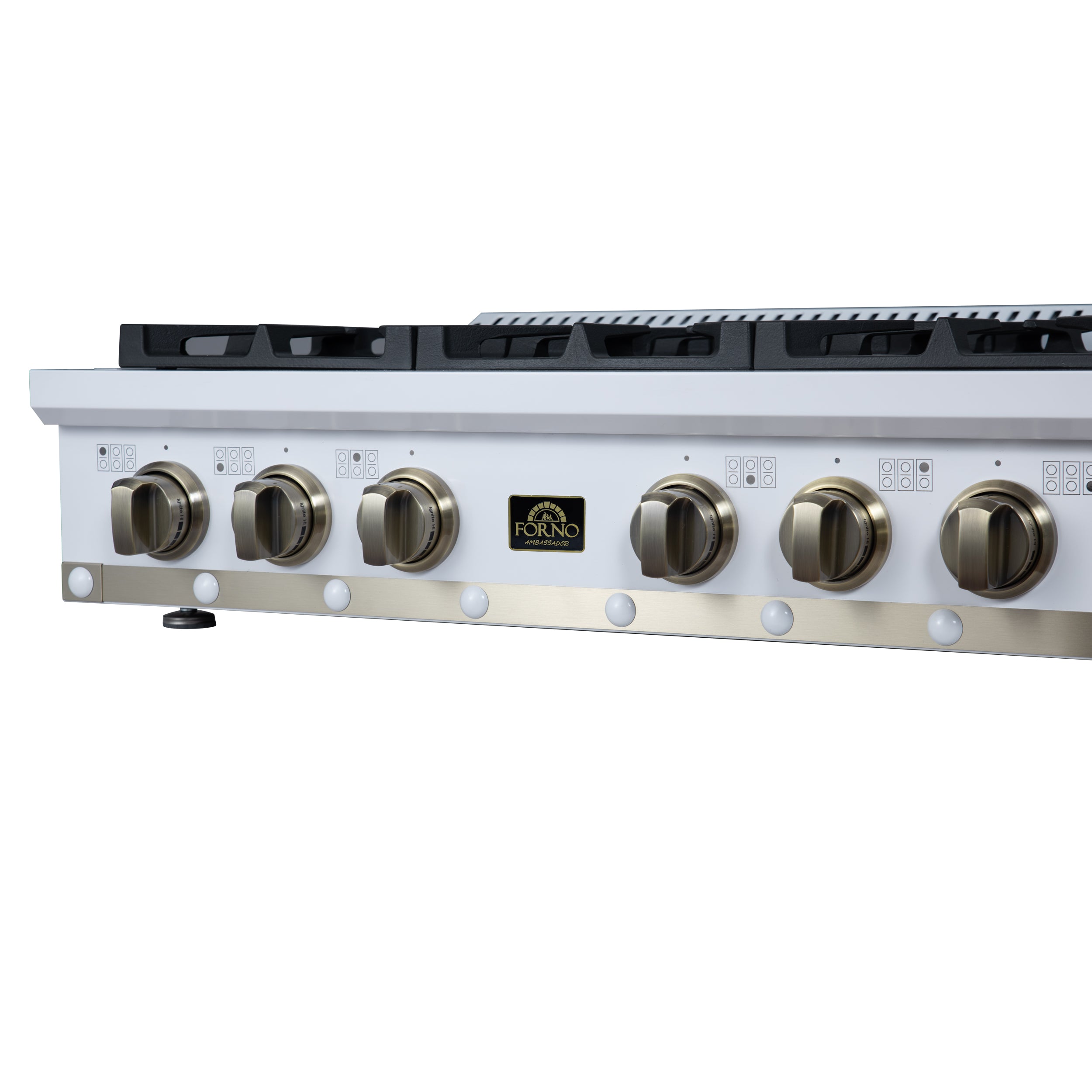 Forno Valente 36 in. White Gas Rangetop with 6 Sealed Burners and Cast Iron Grates | FCTGS5799-36CPWHT