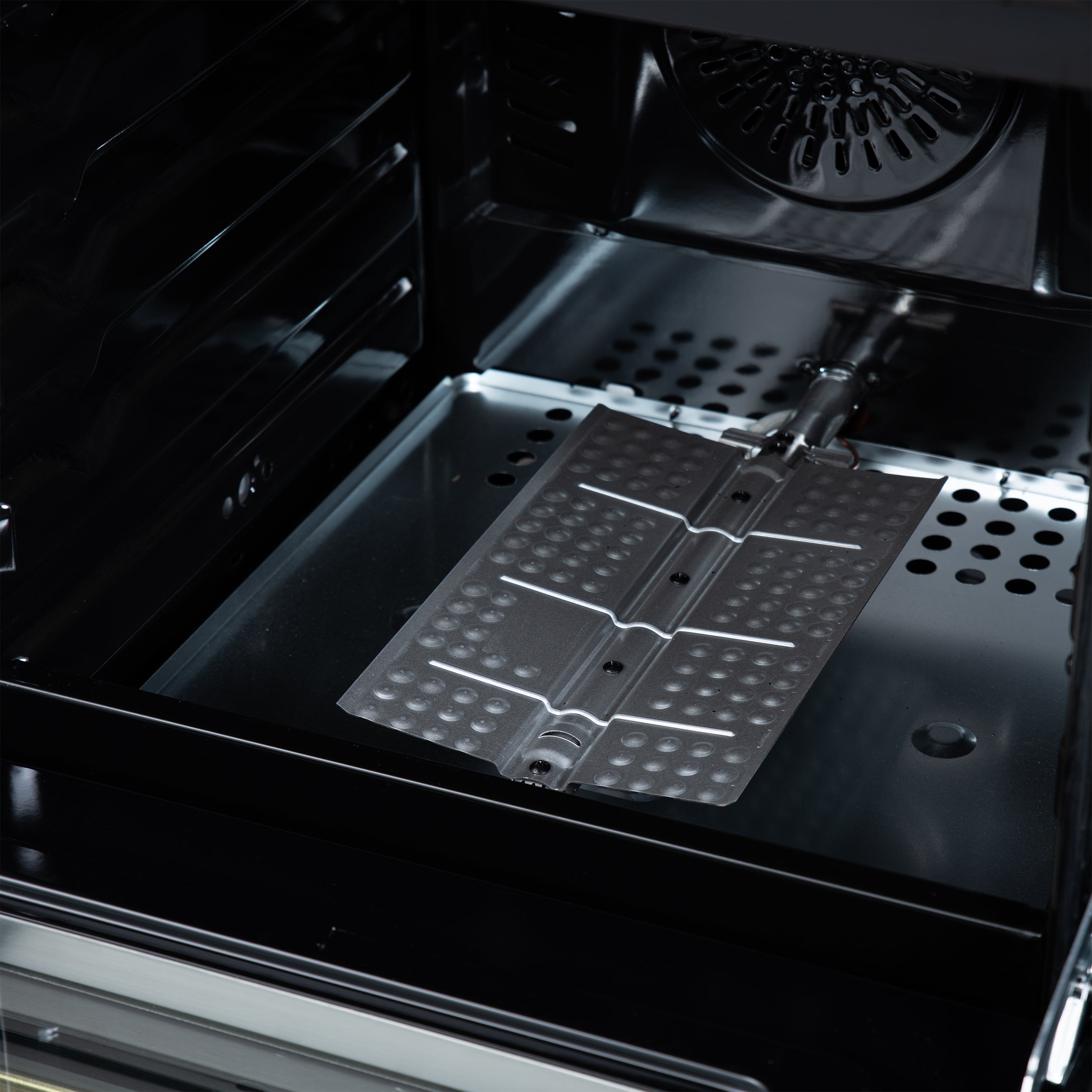 Forno Breno 24 in. 2.3 cu.ft. Black Gas Range with 4 Burners, Air Fry Kit, Storage Drawer and Antique Brass Accents | FFSGS6272-24BLK