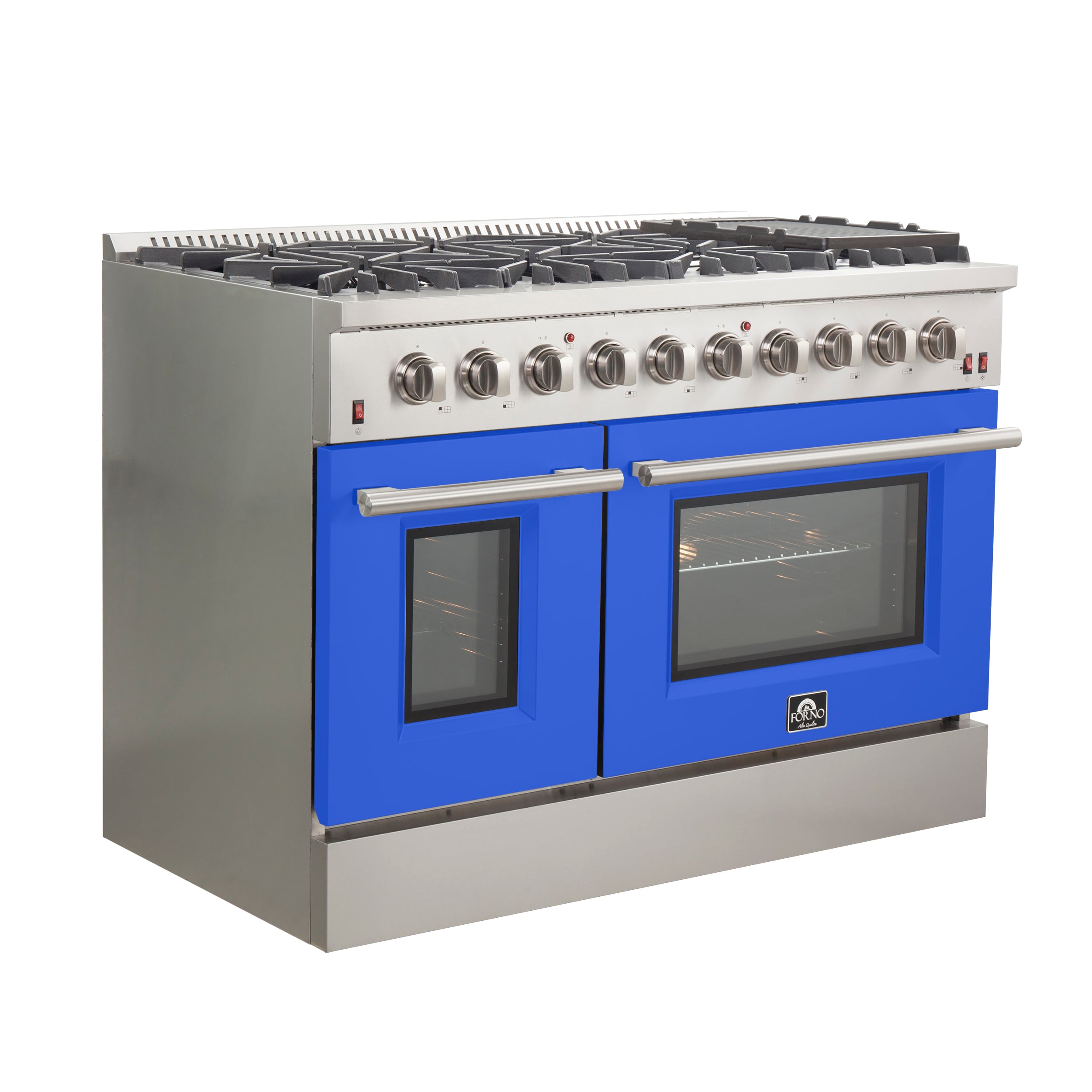 Forno Galiano 48 in. 6.58 cu. ft. 8-Burner Blue Gas Range | FFSGS6244-48BLU