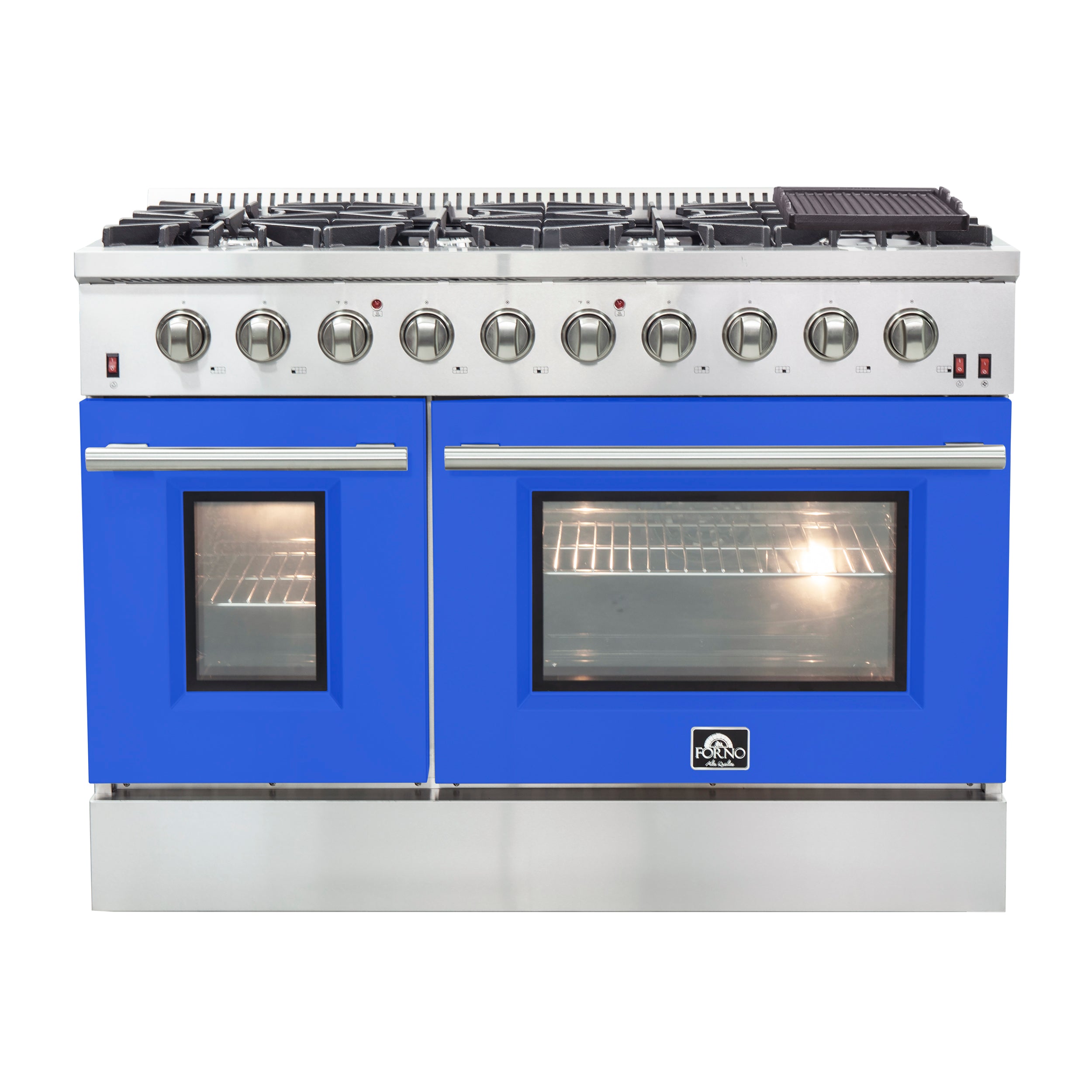 Forno Galiano 48 in. 6.58 cu. ft. 8-Burner Blue Gas Range | FFSGS6244-48BLU