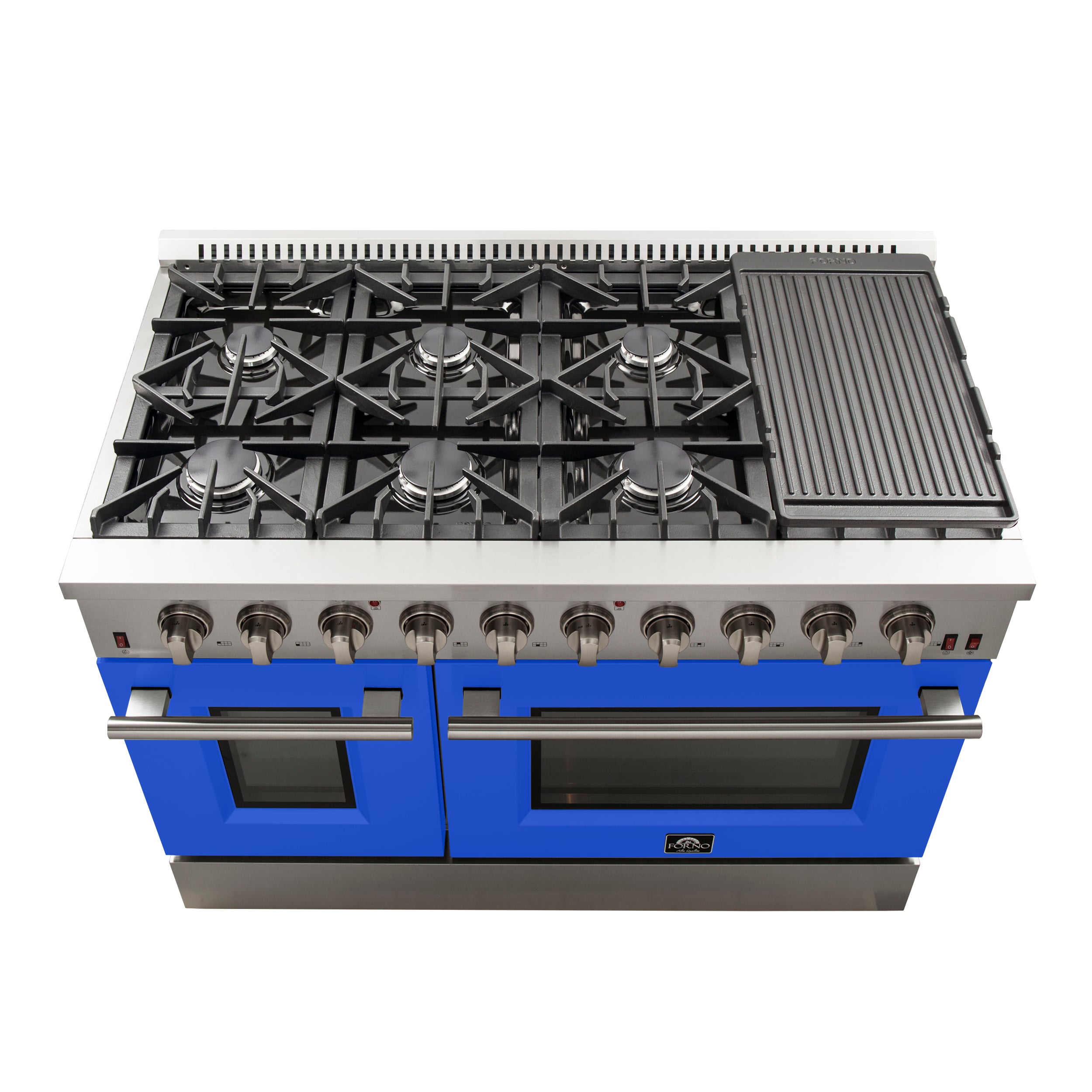 Forno Galiano 48 in. 6.58 cu. ft. 8-Burner Blue Gas Range | FFSGS6244-48BLU