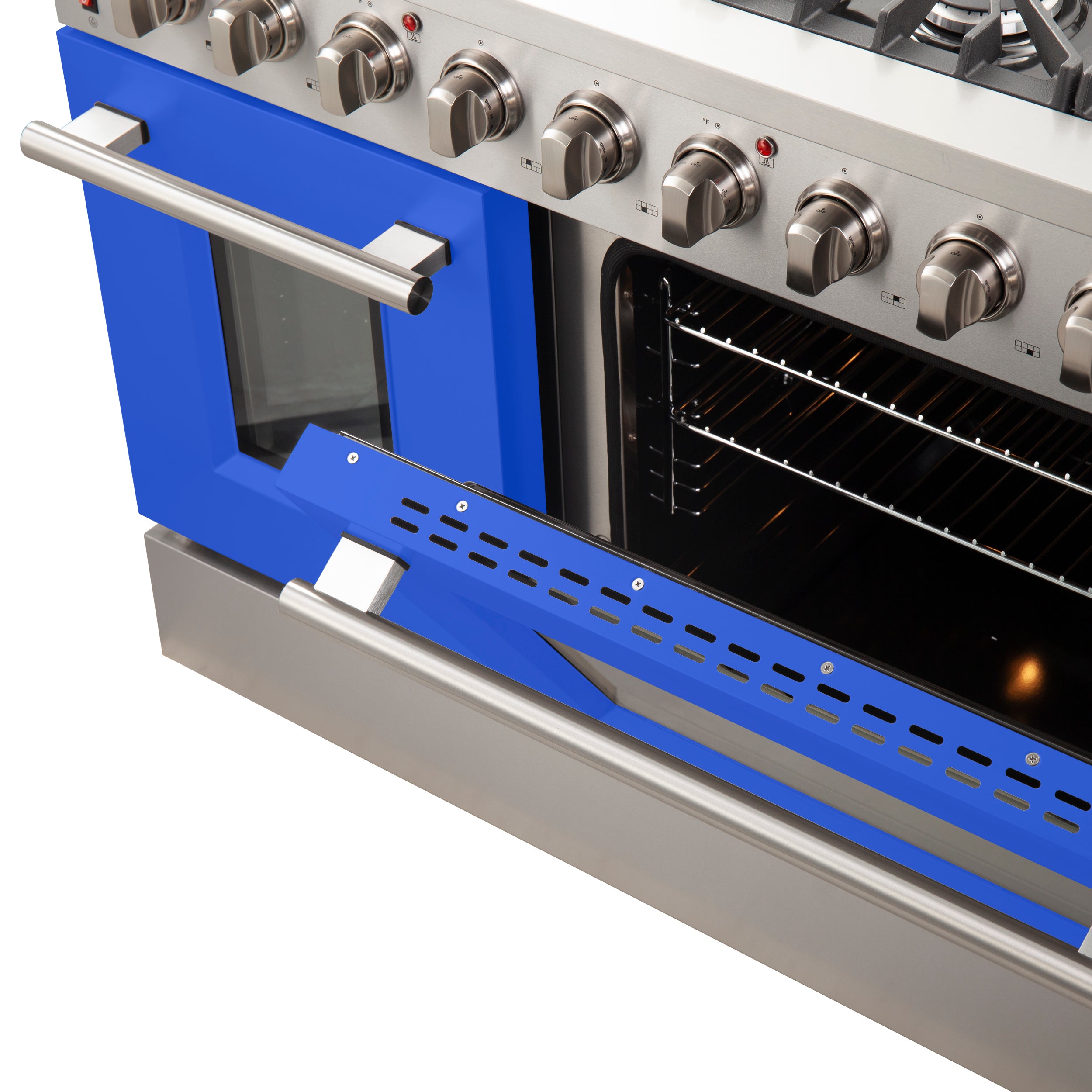 Forno Galiano 48 in. 6.58 cu. ft. 8-Burner Blue Gas Range | FFSGS6244-48BLU