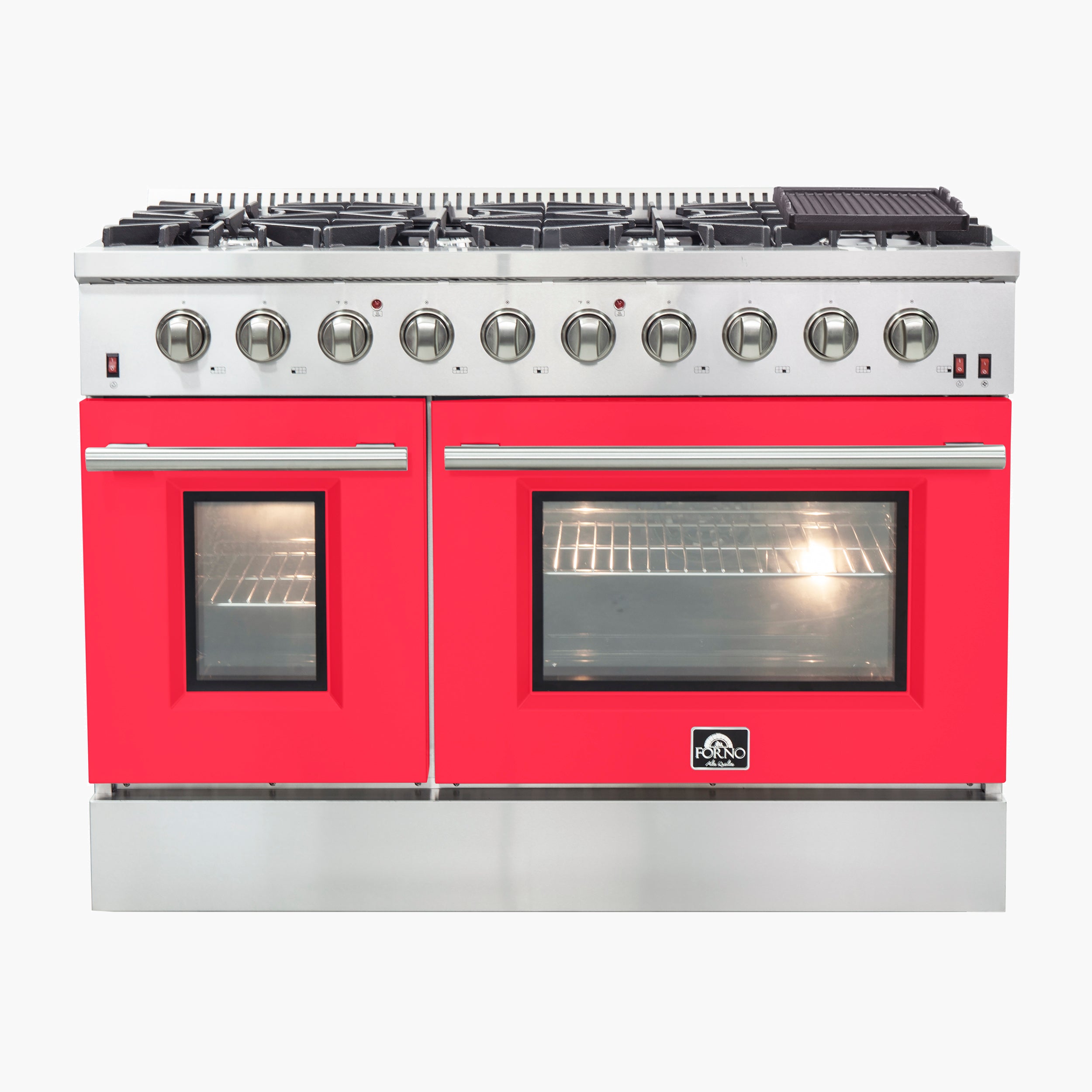 Forno Galiano 48 in. 6.58 cu. ft. 8-Burner Red Gas Range | FFSGS6244-48RED