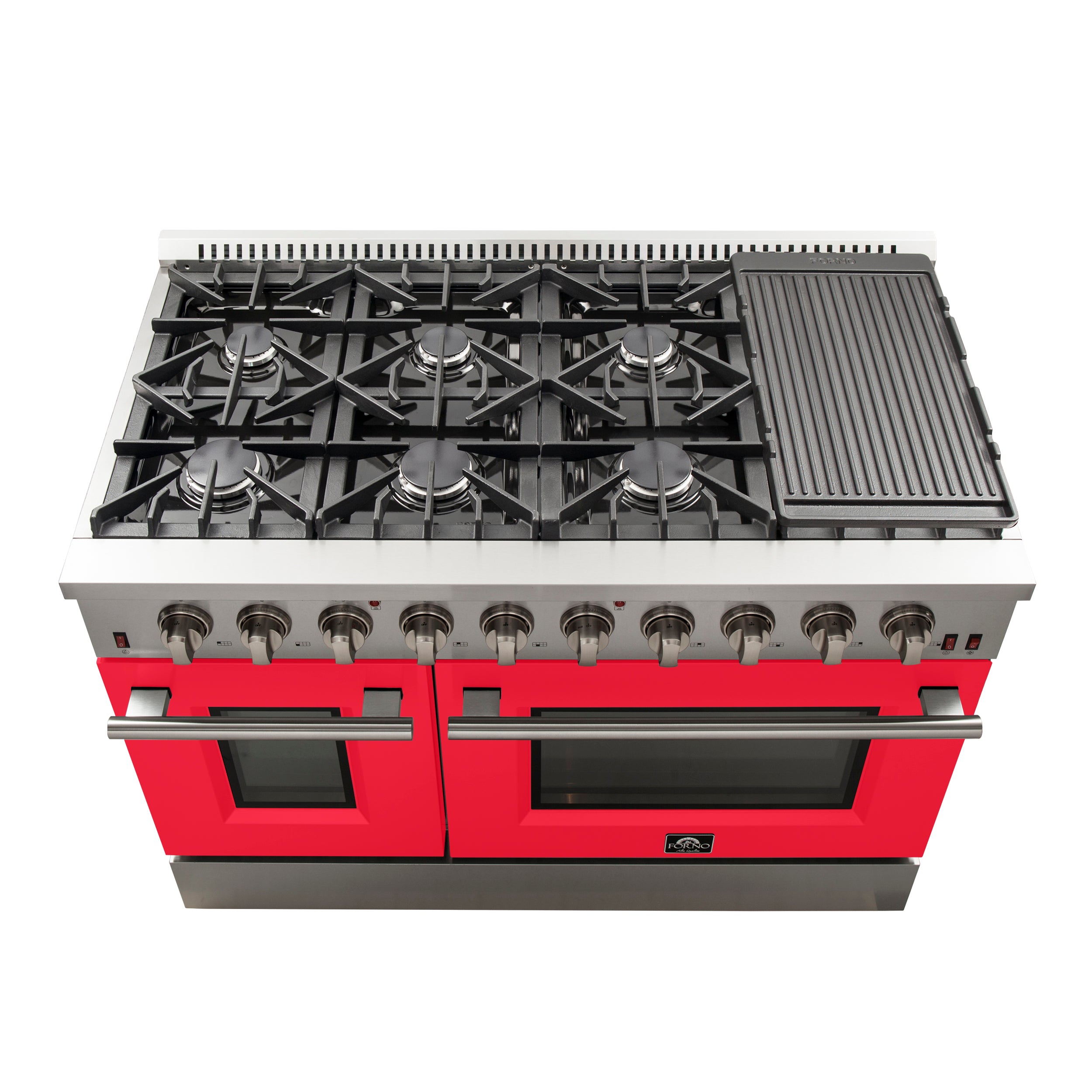 Forno Galiano 48 in. 6.58 cu. ft. 8-Burner Red Gas Range | FFSGS6244-48RED