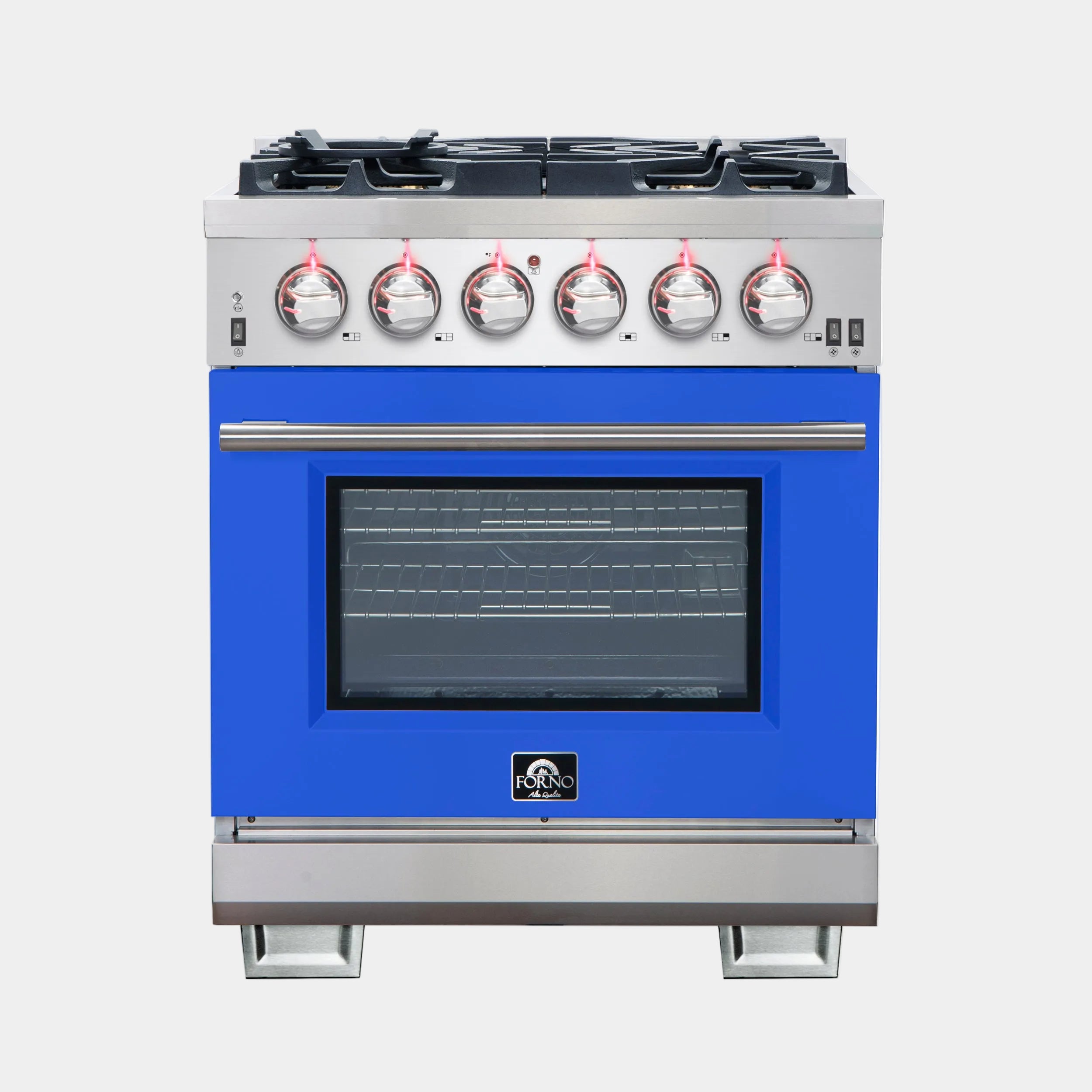 Forno Capriasca 30 in. 4.32 cu. ft. 5-burner Blue Gas Range with Brass Burners | FFSGS6260-30BLU