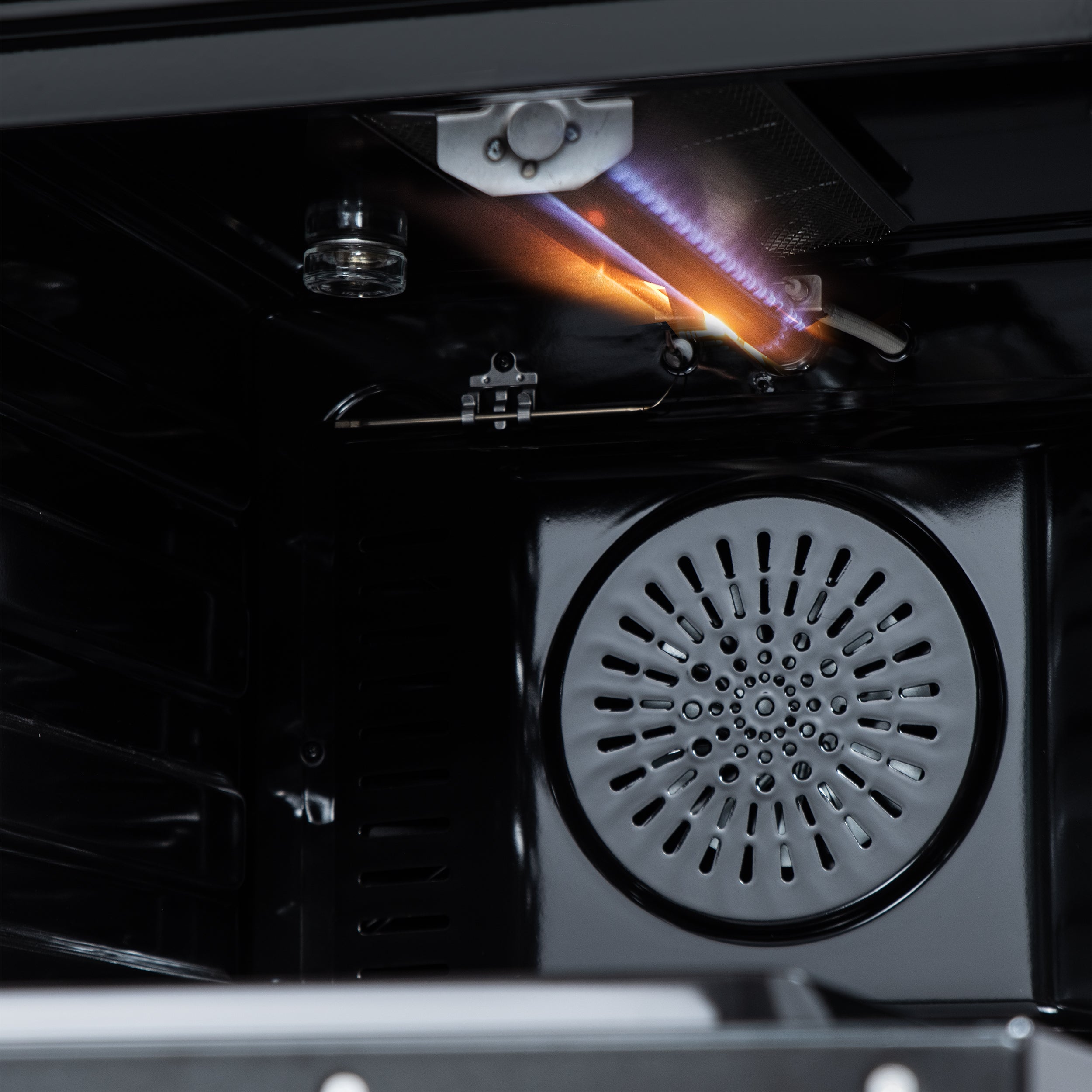 Forno Breno 24 in. 2.3 cu.ft. Black Gas Range with 4 Burners, Air Fry Kit, Storage Drawer and Antique Brass Accents | FFSGS6272-24BLK