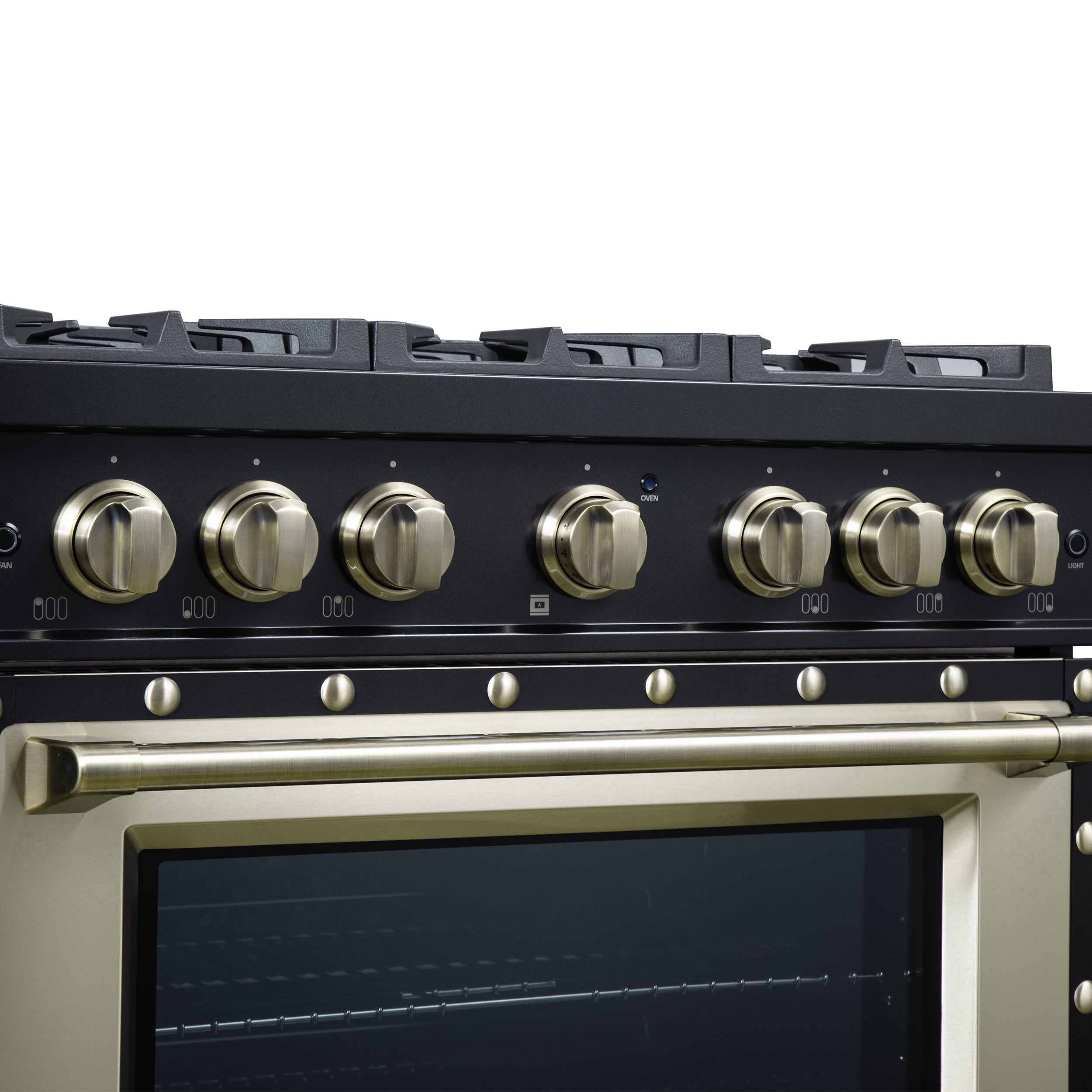 Forno Valente 36 in. 5.2 Cu.ft. Black Gas Range with 6 Sealed Burners and Air Fry | FFSGS6299-36CPBLK
