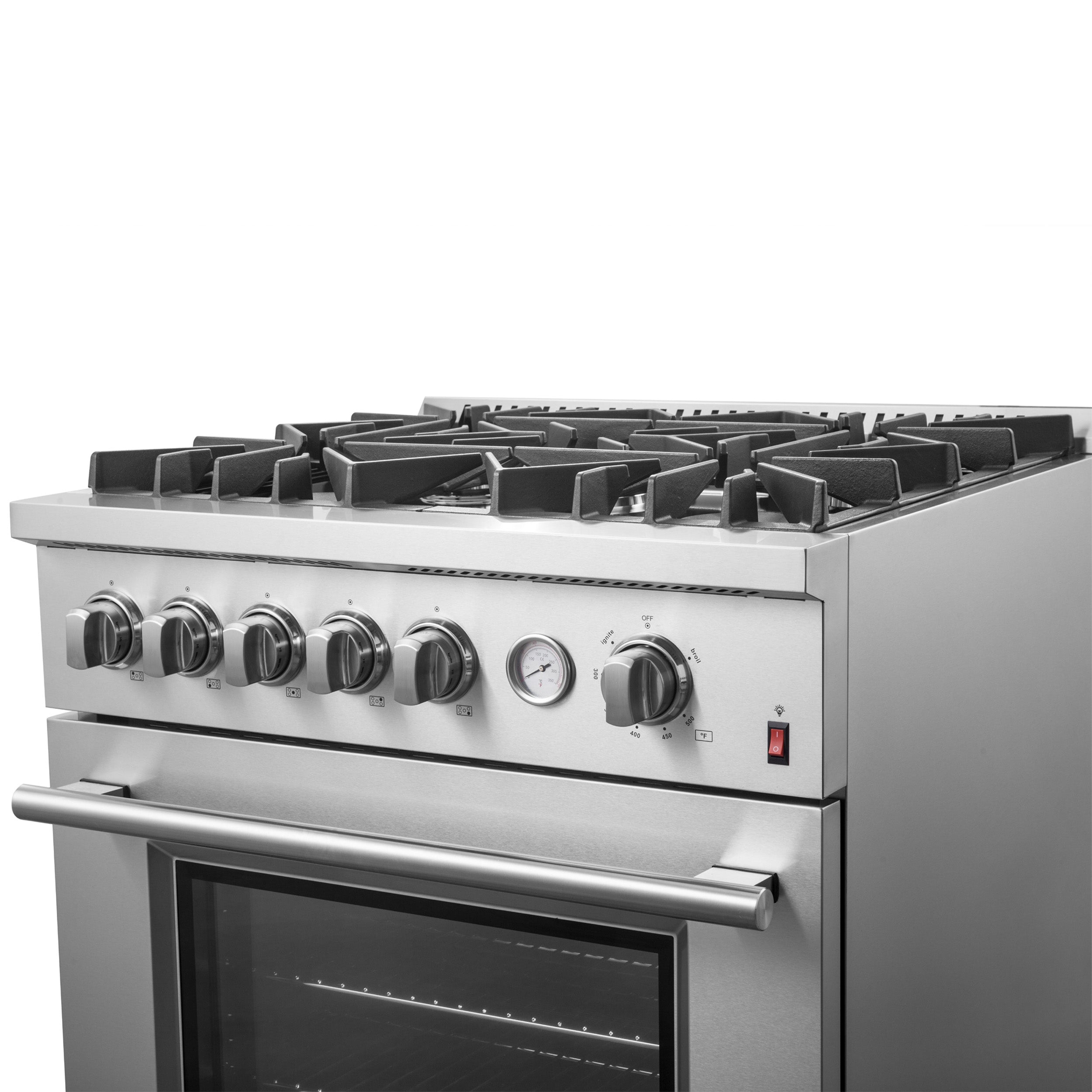 Forno Giovanni 30 in. 4.32 cu.ft. Stainless Steel Gas Range with Griddle and Air Fry | FFSGS6274-30