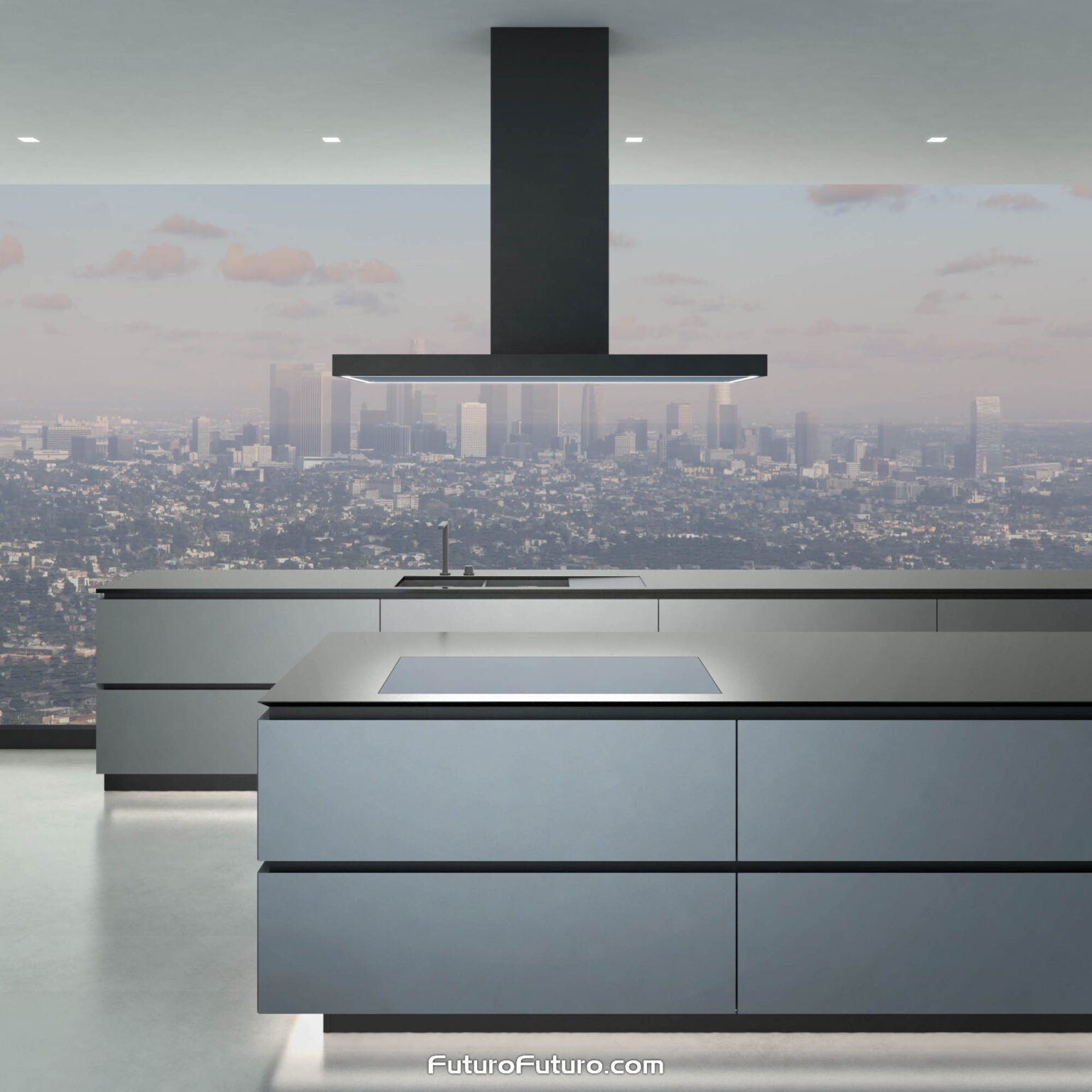 Futuro Turo 48 in. 940 CFM Black Island Mount Range Hood | IS48TURO-BLK