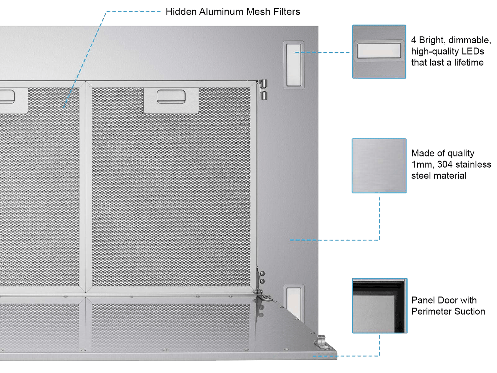 VICTORY Sunset 600 CFM Stainless Steel Flush Ceiling Mount Range Hood | SUNSET