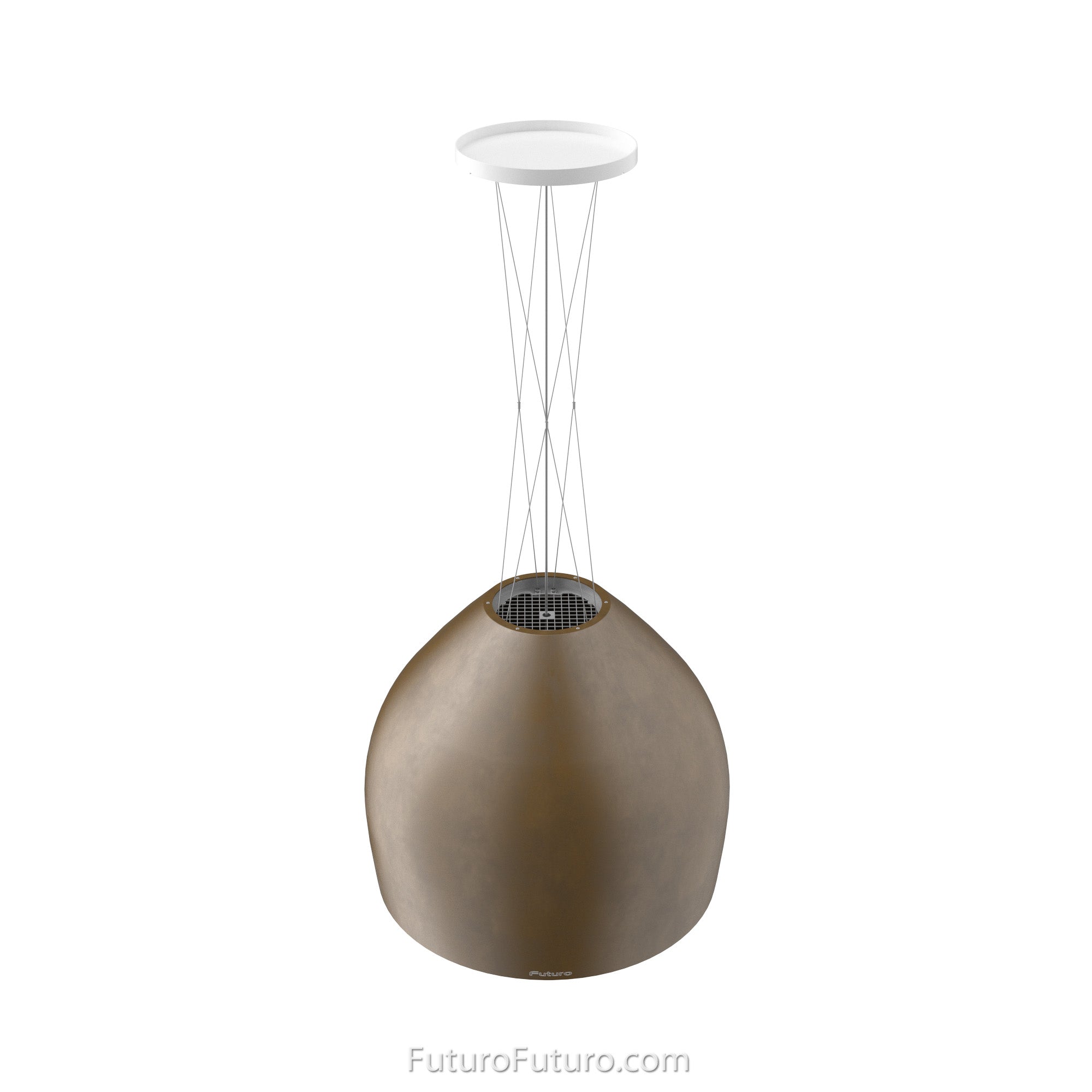Futuro Dome 21 in. 940 CFM Brass Island Mount Range Hood | IS21DOME-BRS
