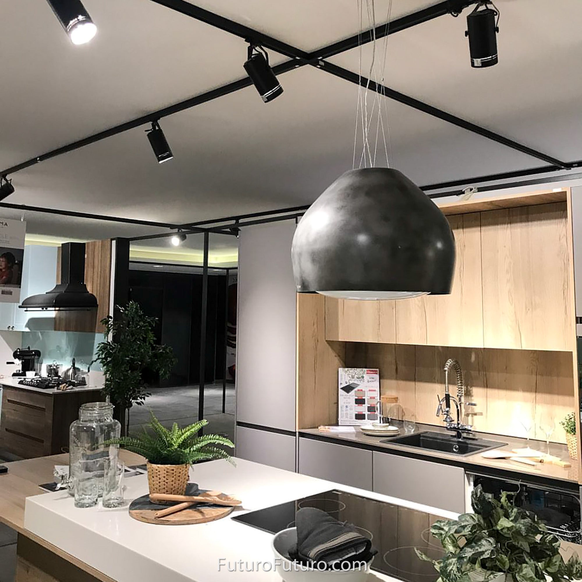Futuro Dome 21 in. 940 CFM Iron Island Mount Range Hood | IS21DOME-IRON