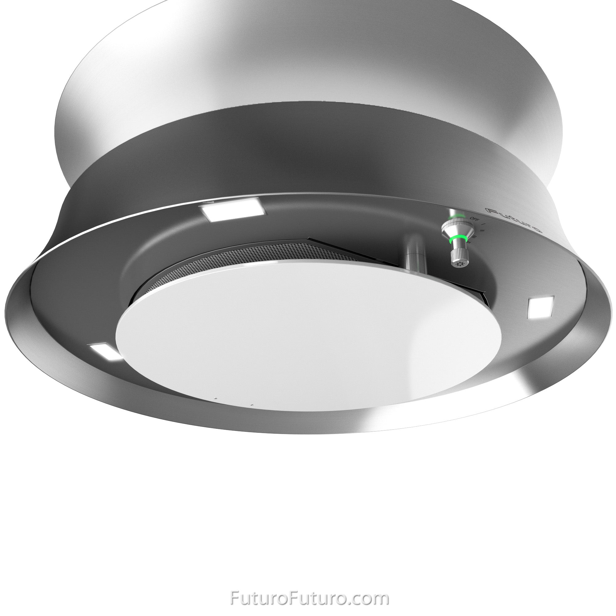Futuro Arena 24 in. 940 CFM Stainless Steel Island Mount Range Hood With Color Options