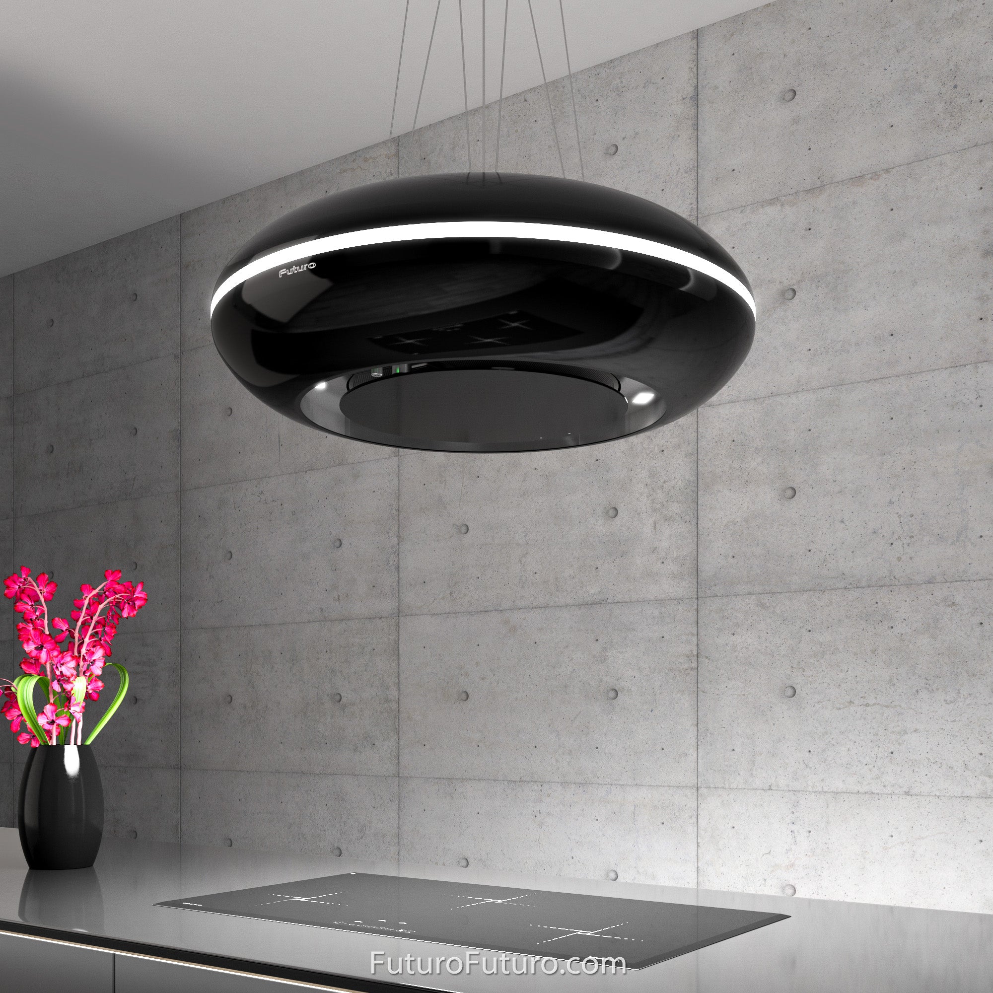 Futuro Orbit 24 in. 940 CFM Stainless Steel Island Mount Range Hood With Color Options