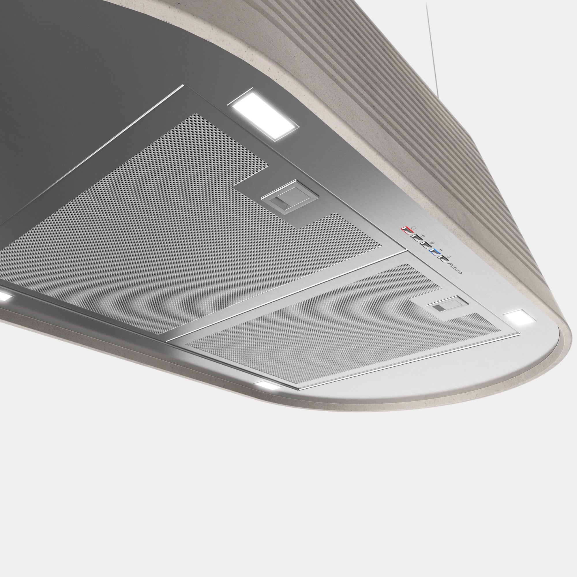 Futuro Monolith 40 in. 940 CFM Gray Island Mount Range Hood | IS40MONOLITH