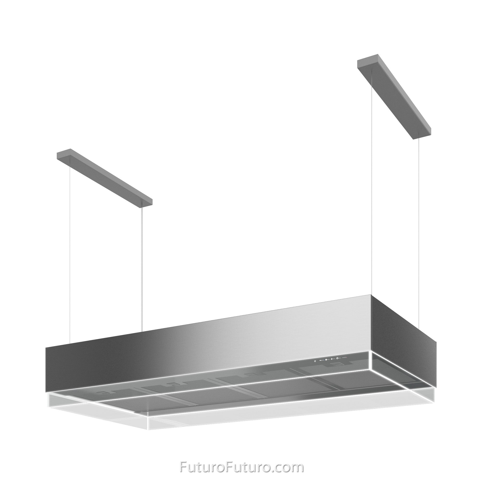 Futuro Perimeter 48 in. 940 CFM Stainless Steel Island Mount Range Hood With Color Options