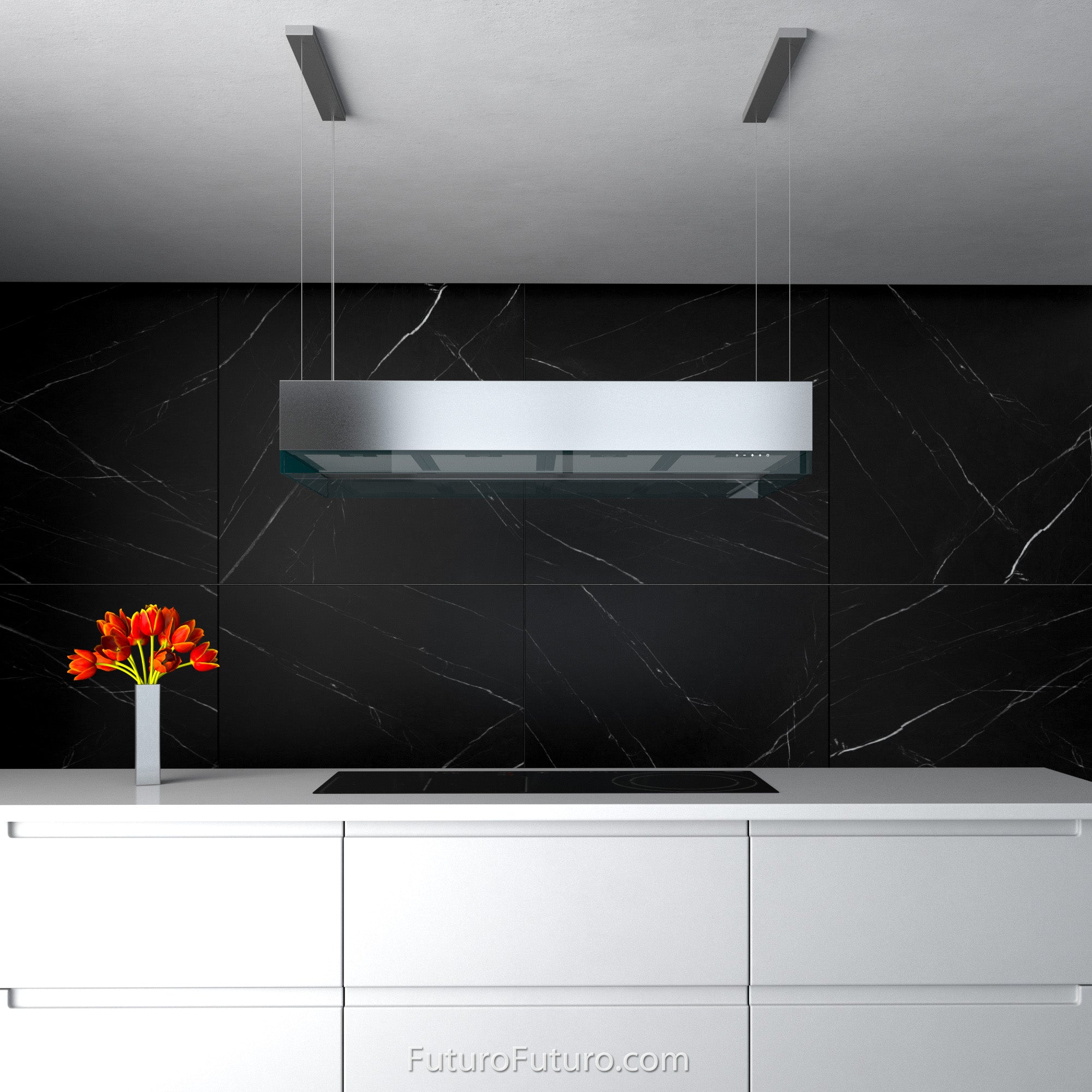 Futuro Perimeter 48 in. 940 CFM Stainless Steel Island Mount Range Hood With Color Options