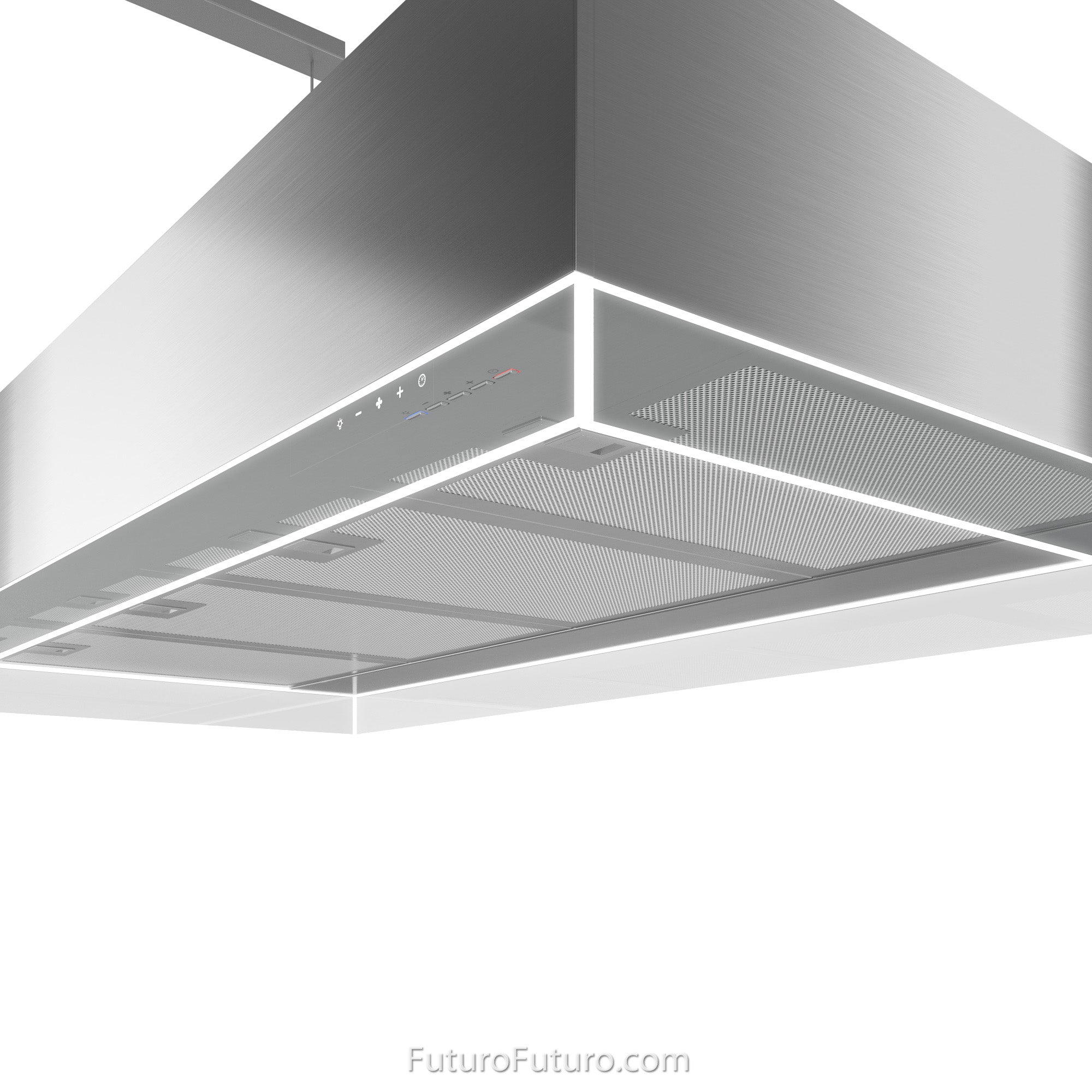 Futuro Perimeter 48 in. 940 CFM Stainless Steel Island Mount Range Hood With Color Options