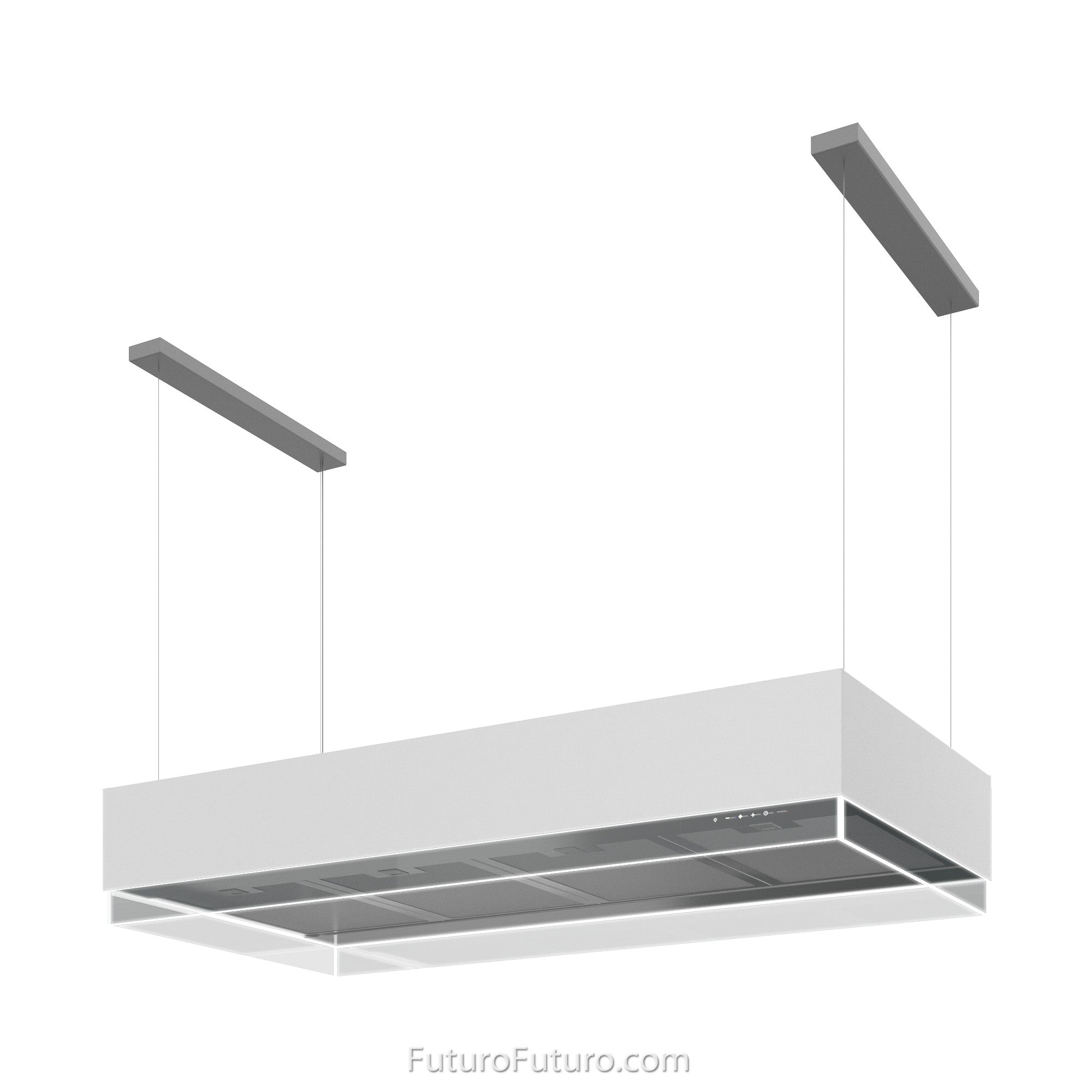 Futuro Perimeter 48 in. 940 CFM White Island Mount Range Hood | IS48PERIMETER-WHT