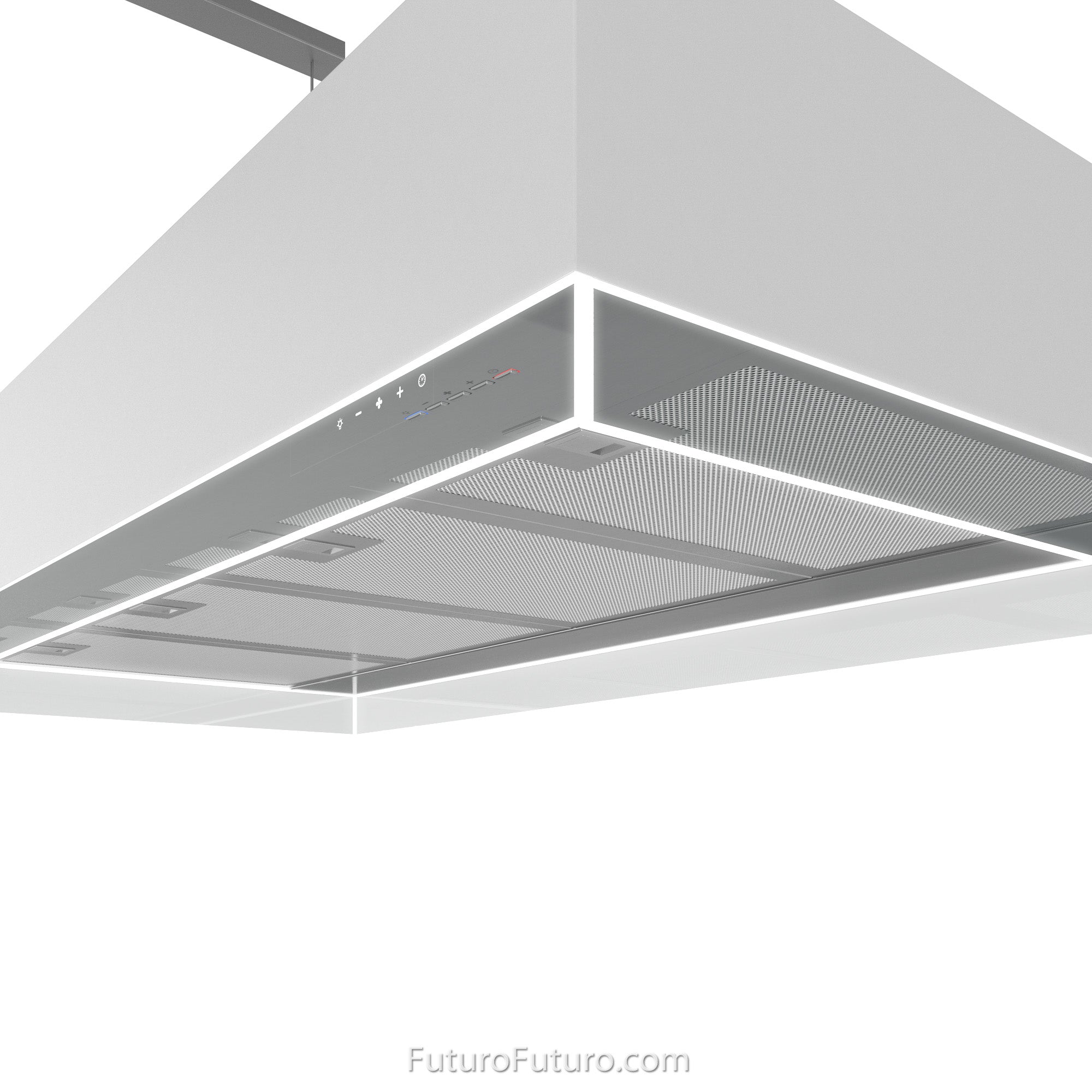 Futuro Perimeter 48 in. 940 CFM White Island Mount Range Hood | IS48PERIMETER-WHT