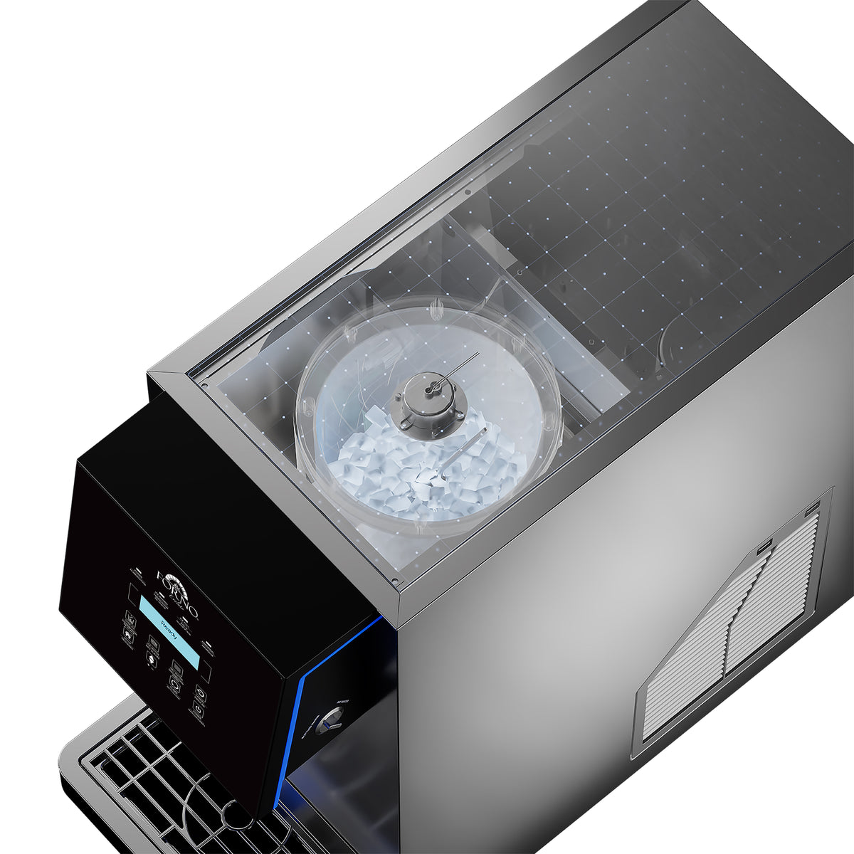 Fresco 10 Inch Countertop Ice Maker & Dispenser, 66 lbs Chewable nugget Ice daily, Self-Clean, Touch Controls, Stainless Steel