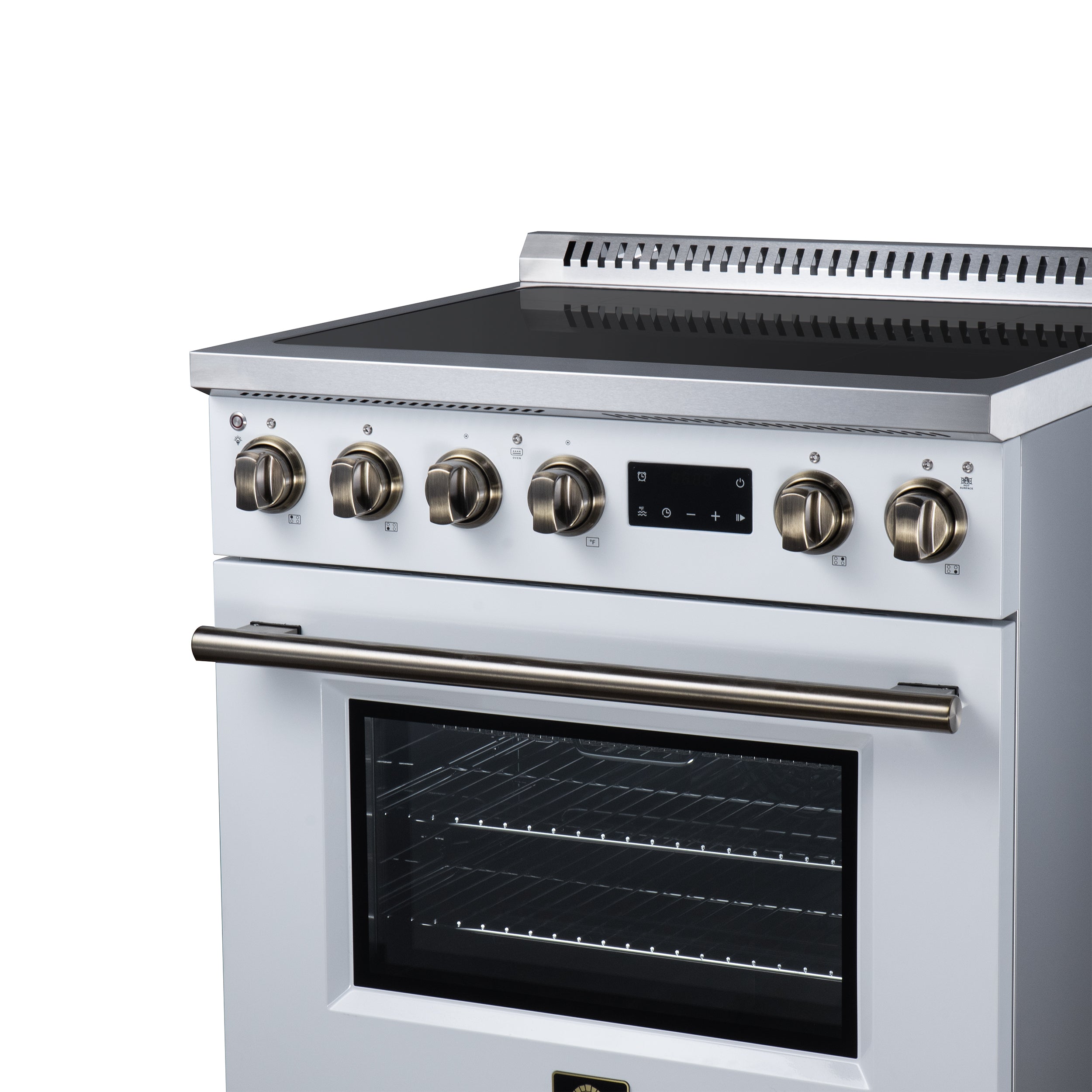 Torino 30 Inch Induction Range, 8,800W cooktop, 4.32 cf. True Convection Oven, Air Fry, Air Sous Vide, Smudge Resistant, White