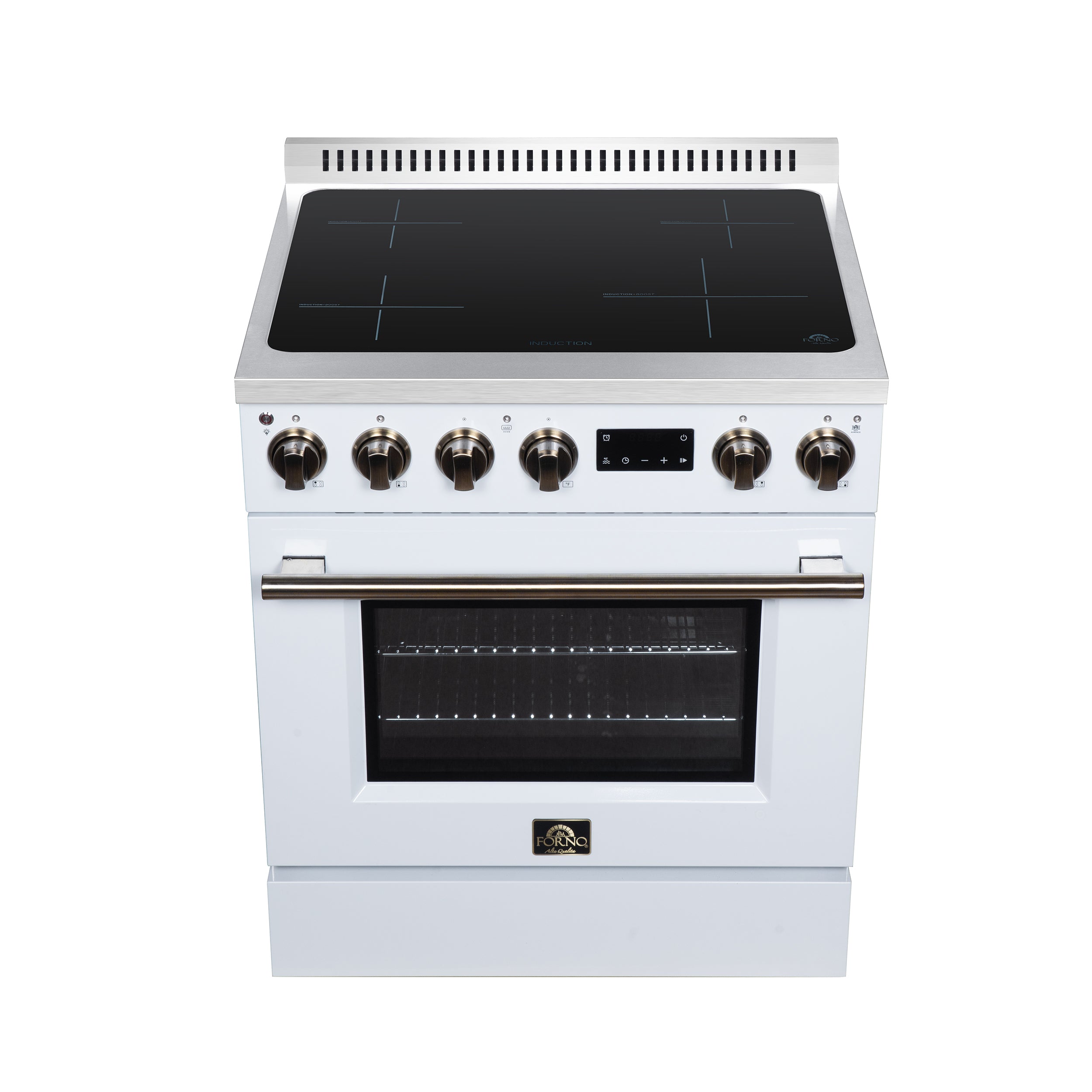 Torino 30 Inch Induction Range, 8,800W cooktop, 4.32 cf. True Convection Oven, Air Fry, Air Sous Vide, Smudge Resistant, White