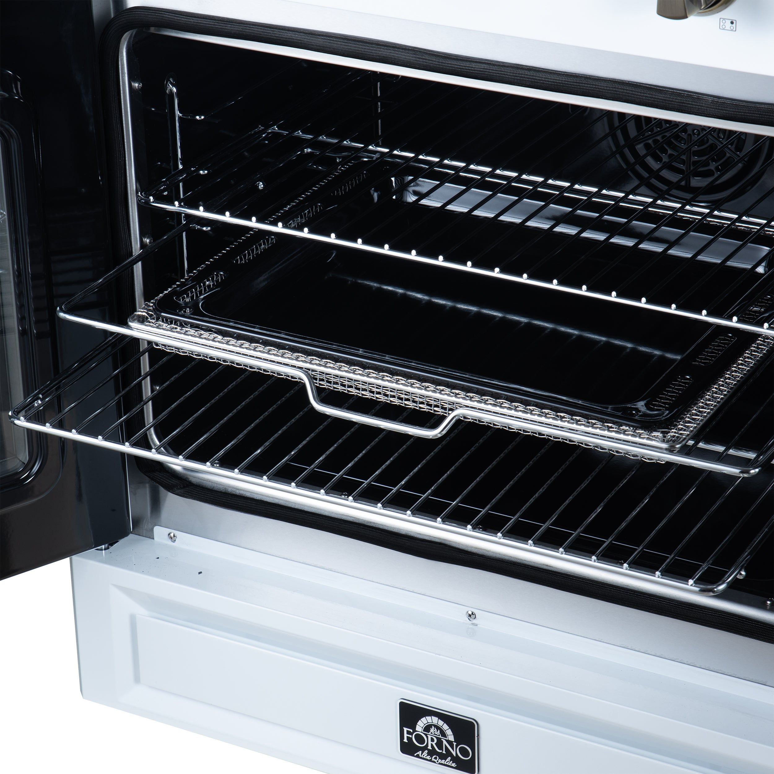 Forno Torino 36 in. 5.36 cu. ft. 5-Burner White French Door Induction Range with Air Fry | FFSIN0950-36WHT