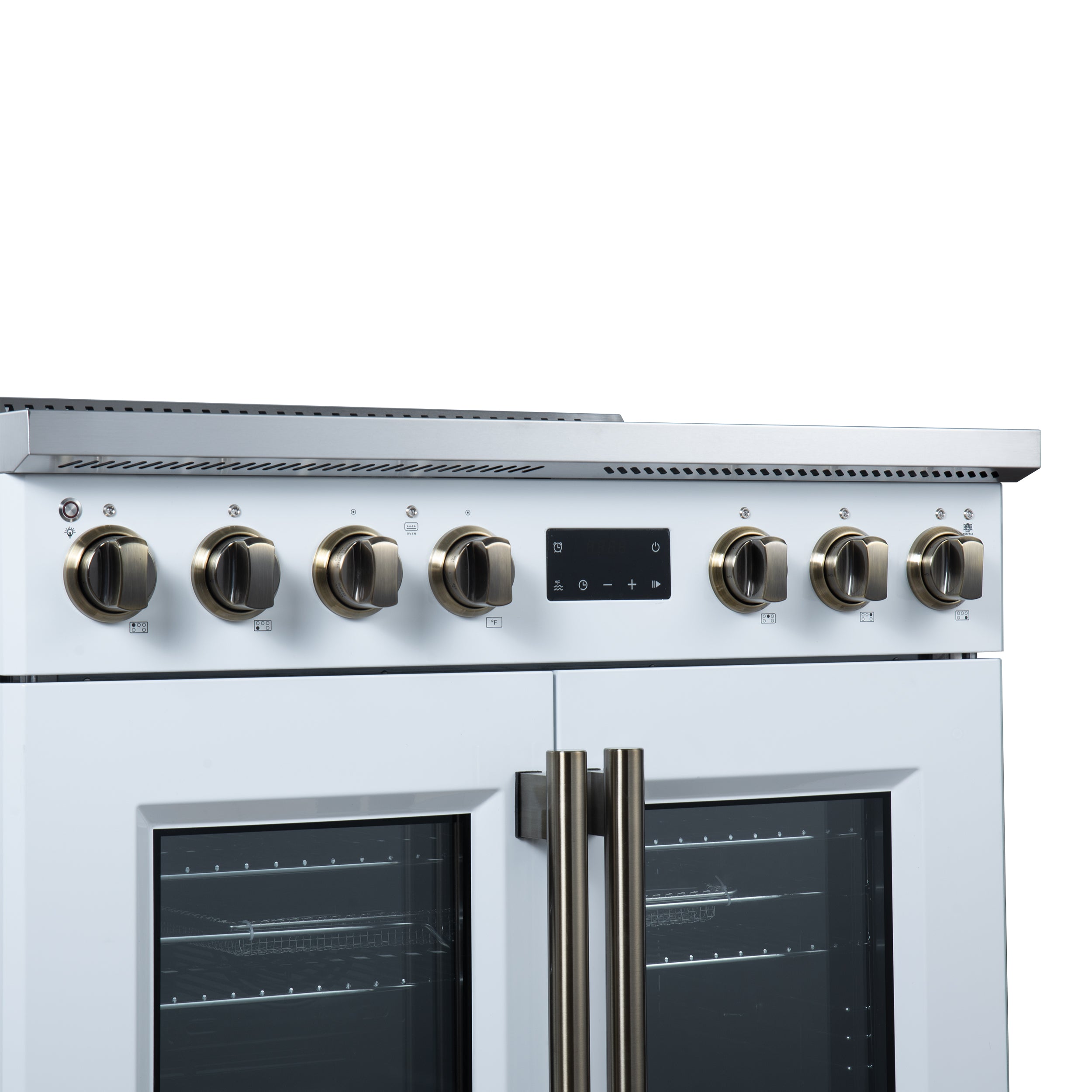 Forno Torino 36 in. 5.36 cu. ft. 5-Burner White French Door Induction Range with Air Fry | FFSIN0950-36WHT