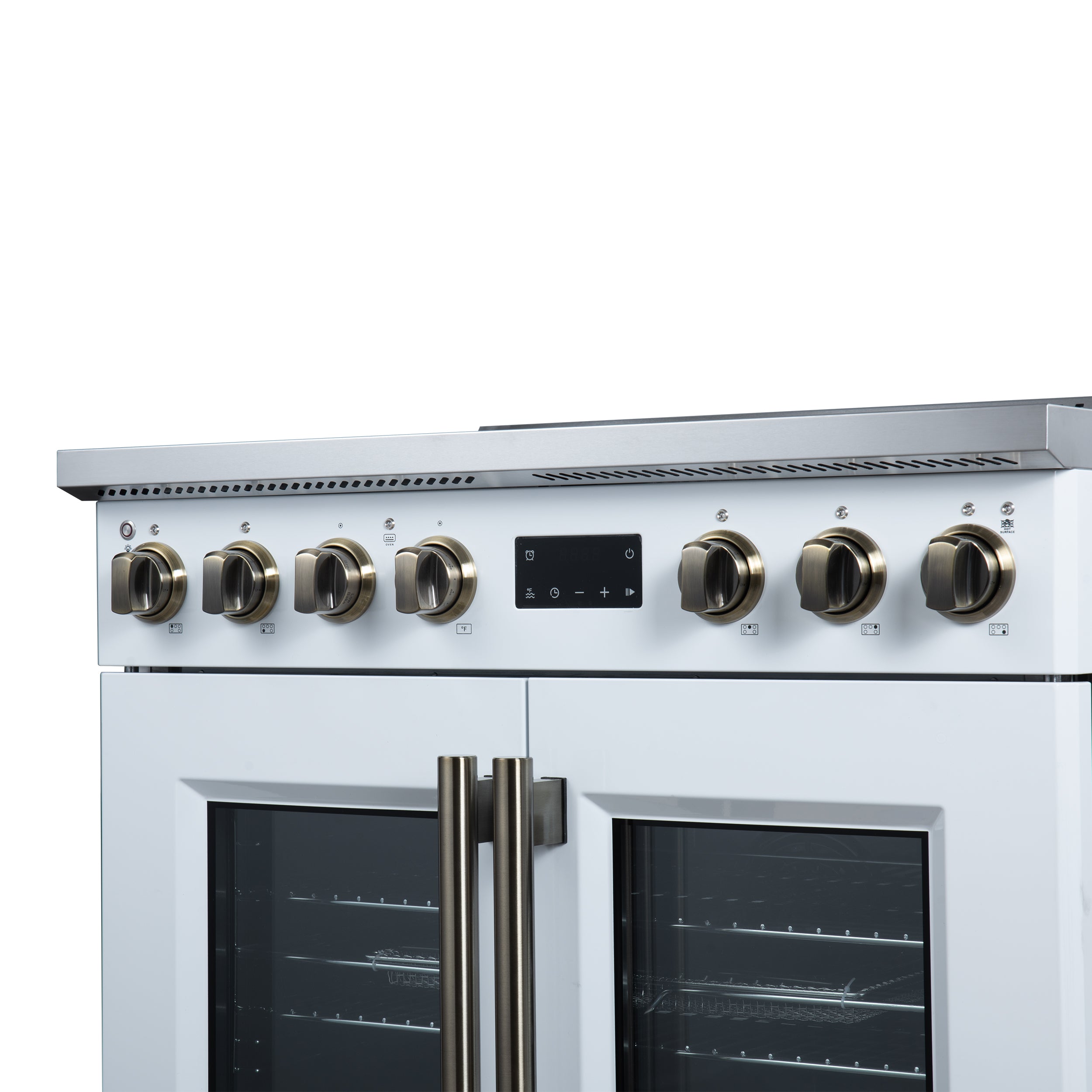 Forno Torino 36 in. 5.36 cu. ft. 5-Burner White French Door Induction Range with Air Fry | FFSIN0950-36WHT