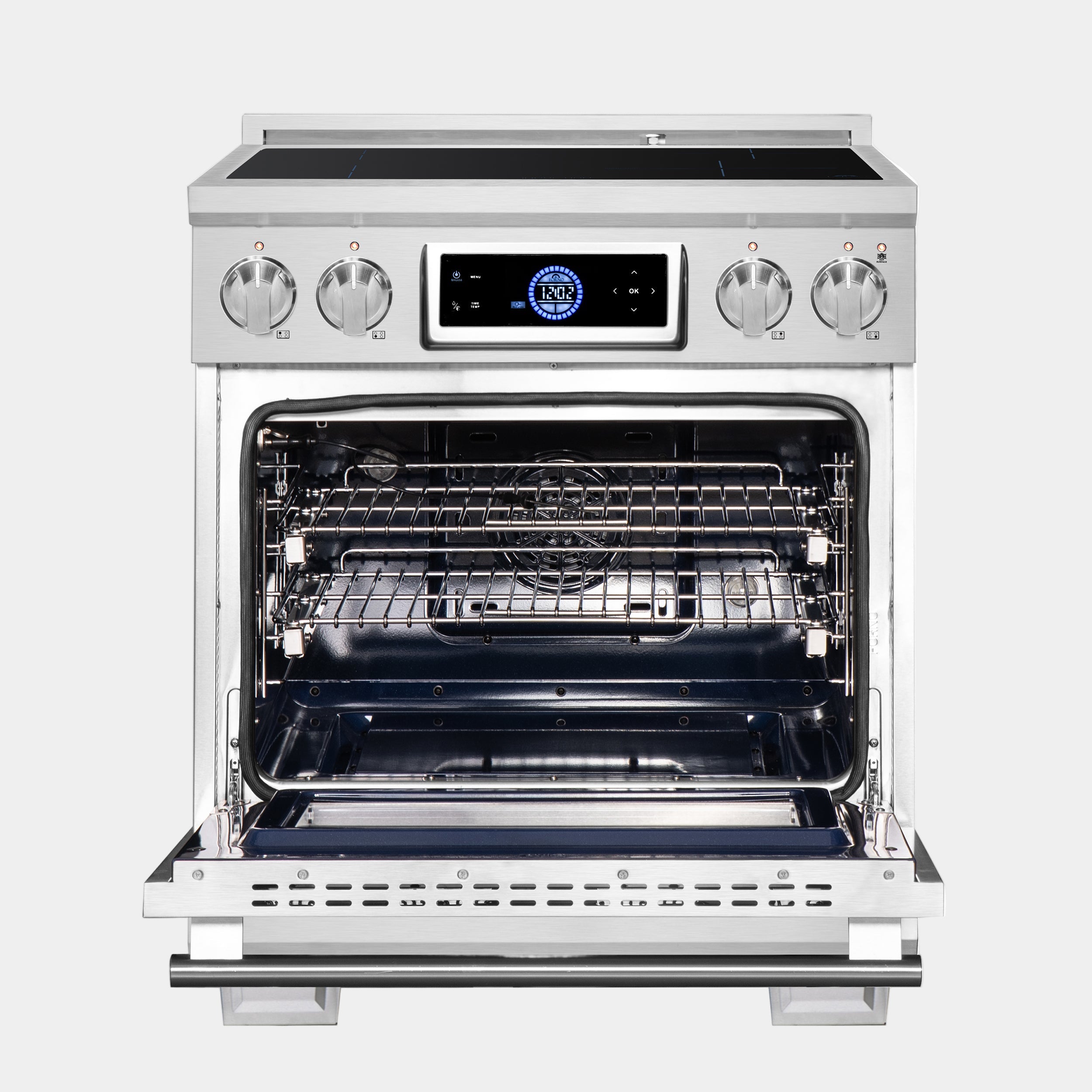 Forno Maximus 30 in. 4.32 cu. ft. 4-Burner Stainless Steel Induction Range with Air Fry | FFSIN0968-30