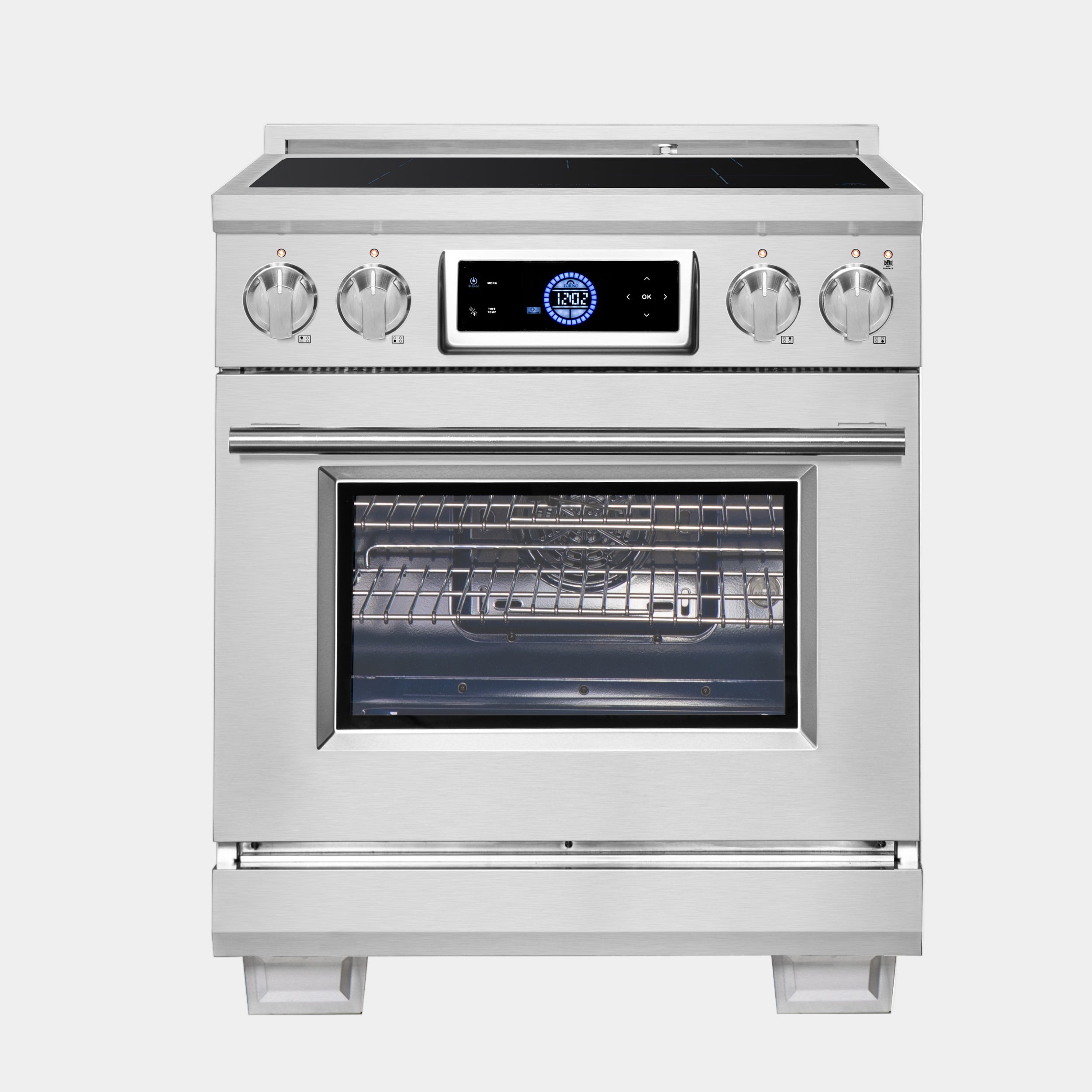 Forno Maximus 30 in. 4.32 cu. ft. 4-Burner Stainless Steel Induction Range with Air Fry | FFSIN0968-30