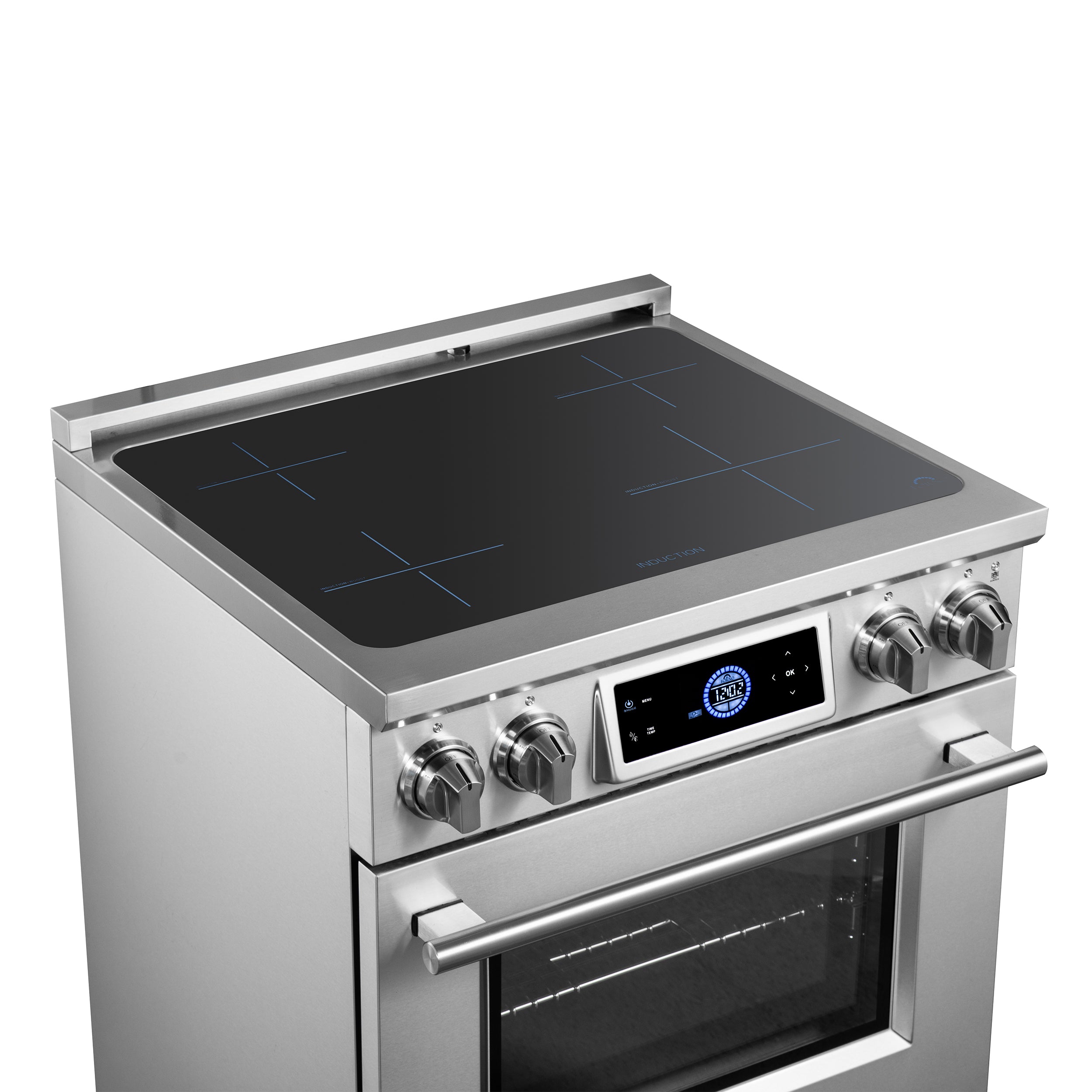 Forno Maximus 30 in. 4.32 cu. ft. 4-Burner Stainless Steel Induction Range with Air Fry | FFSIN0968-30