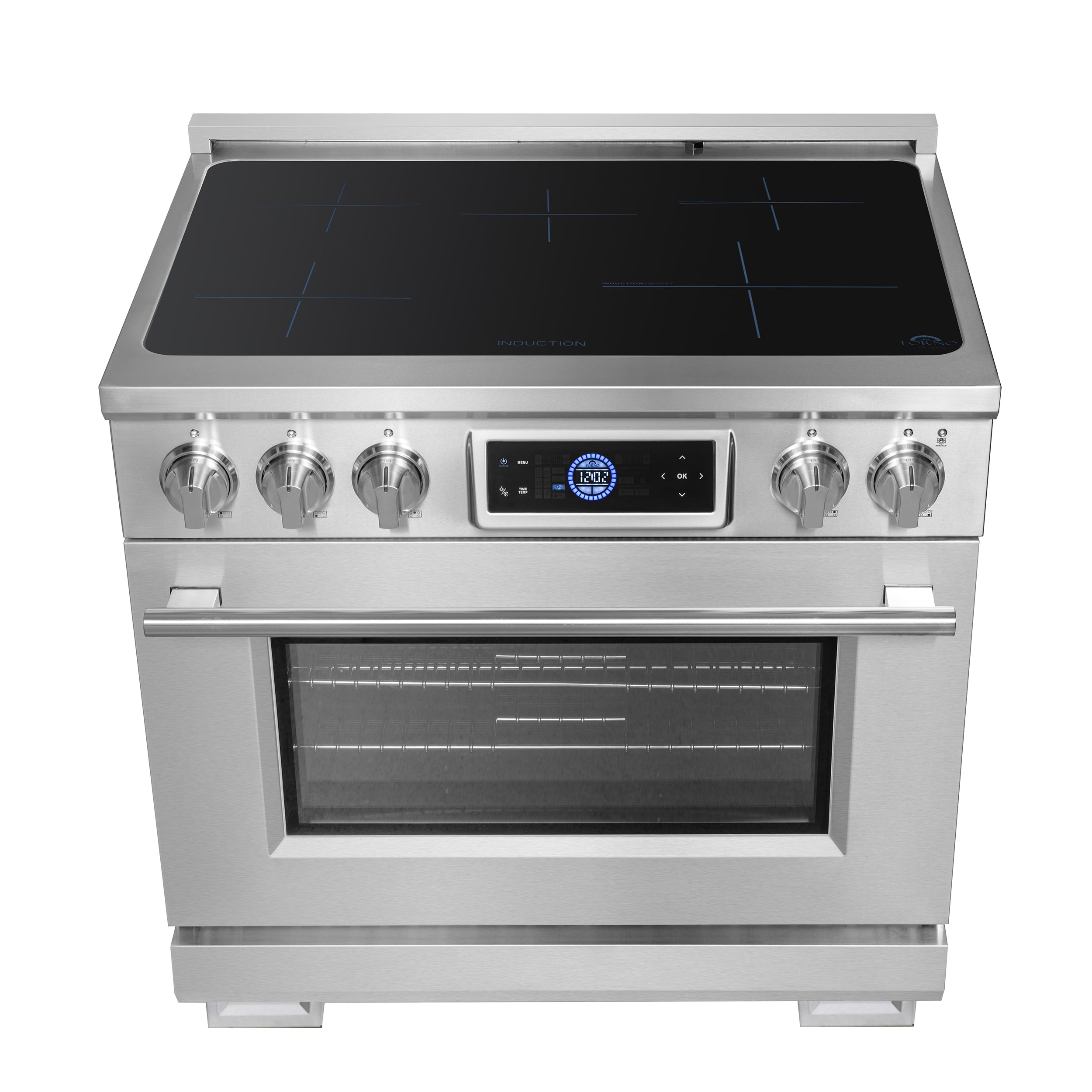Forno Maximus 36 in. 5.36 cu. ft. 5-Burner Stainless Steel Induction Range with Air Fry | FFSIN0968-36