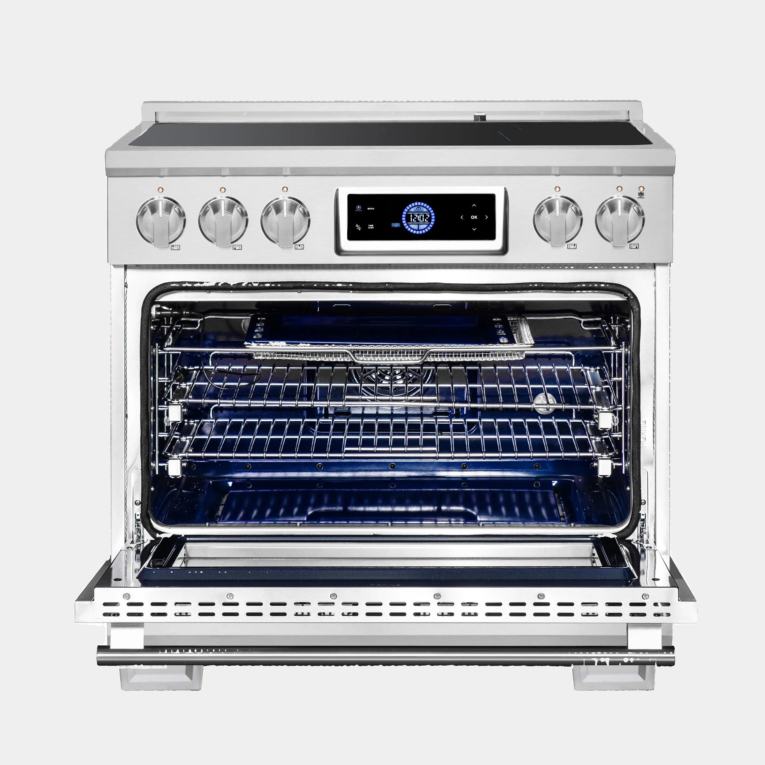 Forno Maximus 36 in. 5.36 cu. ft. 5-Burner Stainless Steel Induction Range with Air Fry | FFSIN0968-36