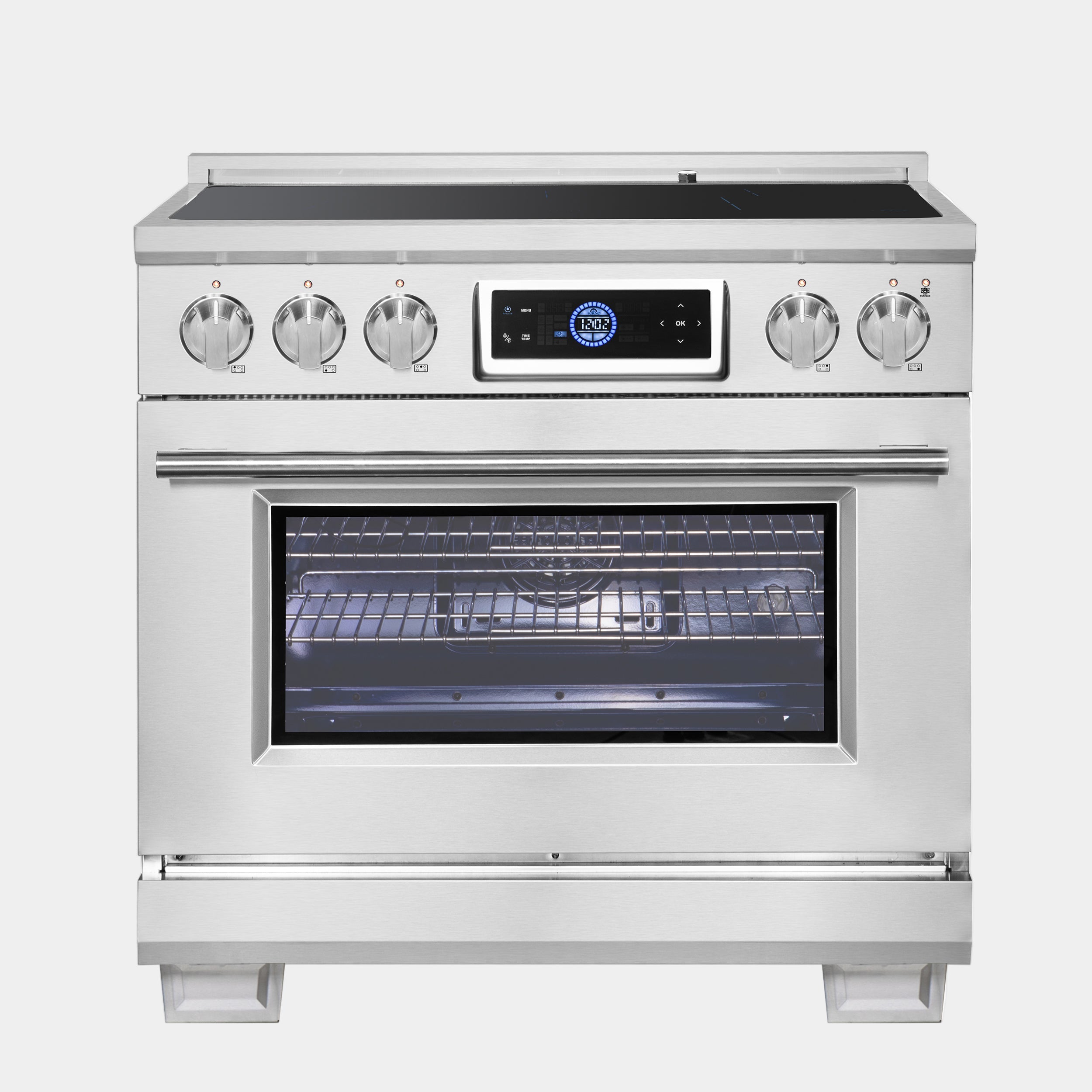 Forno Maximus 36 in. 5.36 cu. ft. 5-Burner Stainless Steel Induction Range with Air Fry | FFSIN0968-36
