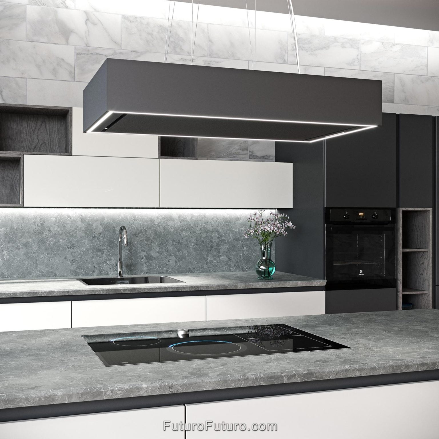 Futuro Balance 36 in. 940 CFM Charcoal Island Mount Range Hood | IS36BALANCE-CHR