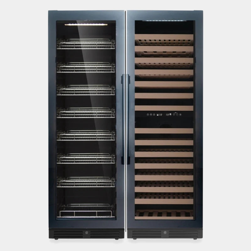 Kingsbottle 48 in. 159 Bottle and 630 Can Upright Triple Zone Wine and Beverage Cooler