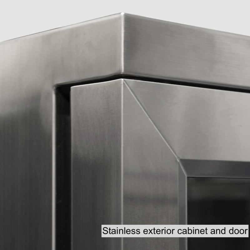 Kingsbottle 36 in. Stainless Steel Heating Glass Dual Door Beverage Cooler