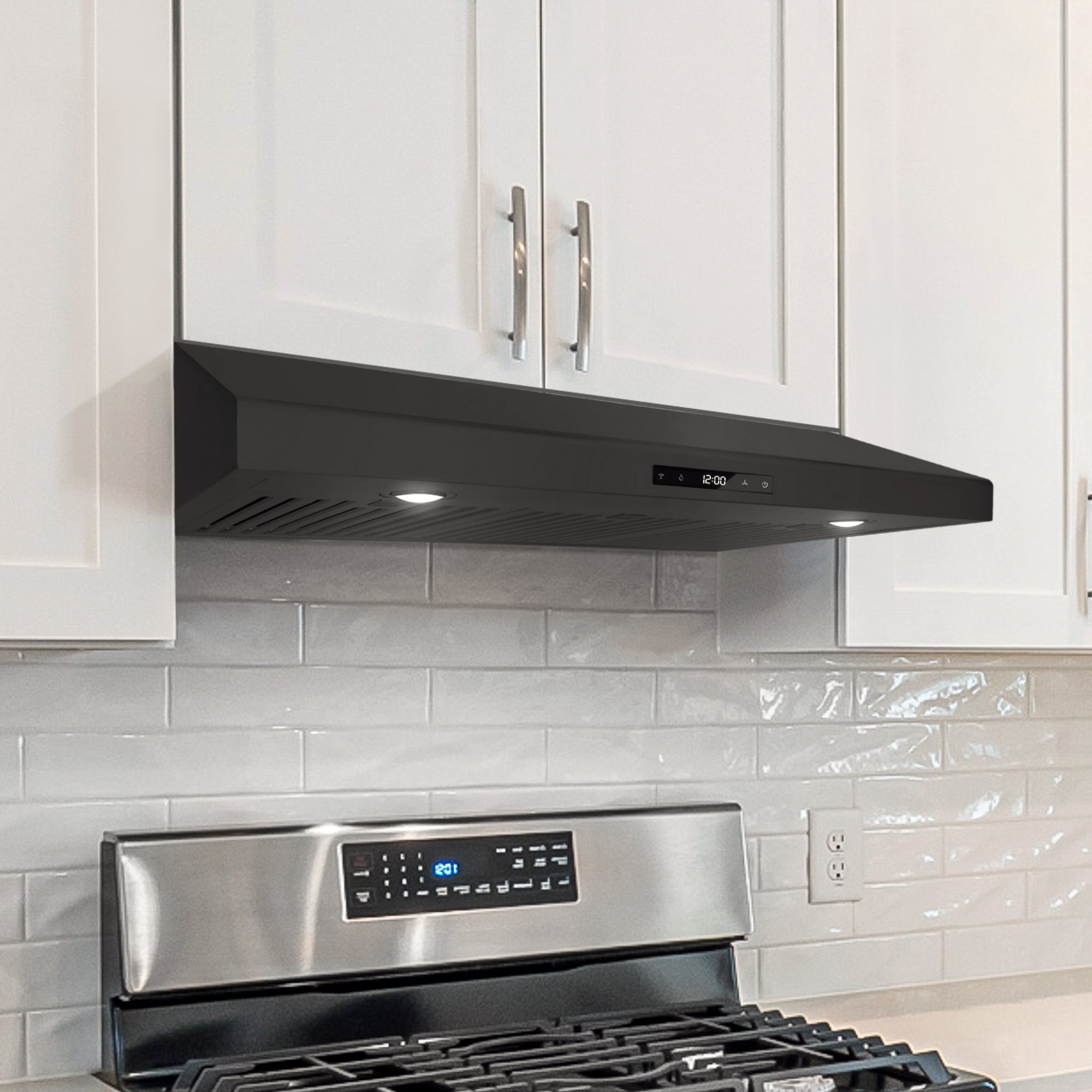 Cosmo Haven 36 in. 500 CFM Black Under-Cabinet Range Hood, Touch Controls | COS-KS6U36-BK