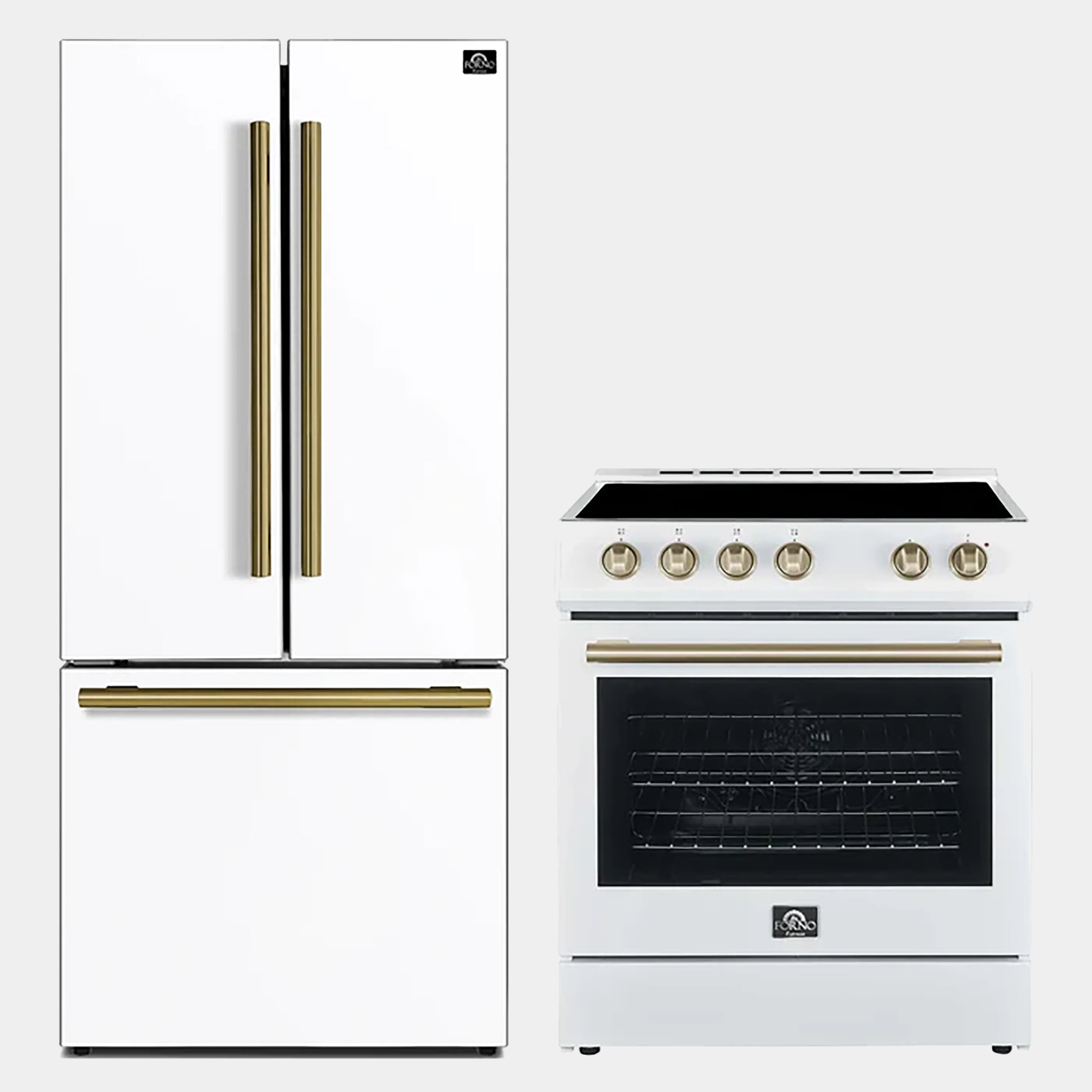 Forno Espresso White Kitchen Bundle - 30" Electric Range and 31" Refrigerator | FBDL-003-11US