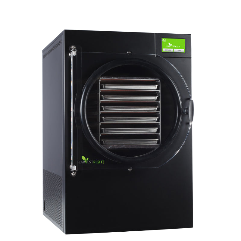 Harvest Right Large 6 Tray Black Home Freeze Dryer with XL Premier Vacuum Pump and Mylar Starter Kit