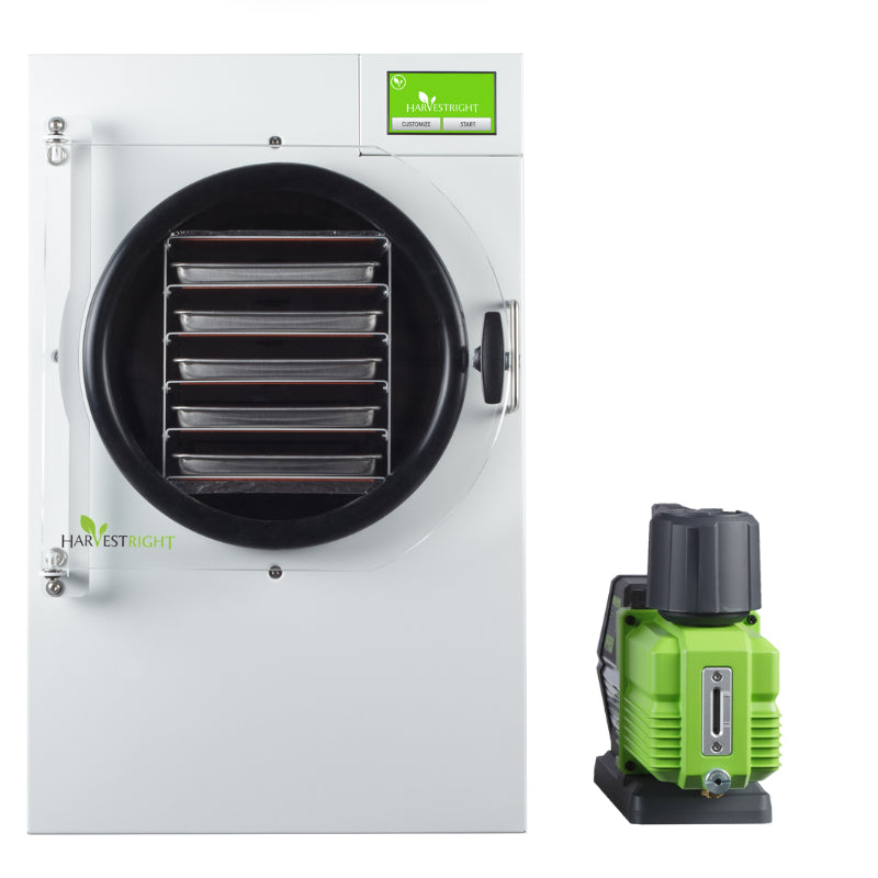 Harvest Right Medium 5 Tray White Home Freeze Dryer with Premier Vacuum Pump and Mylar Starter Kit