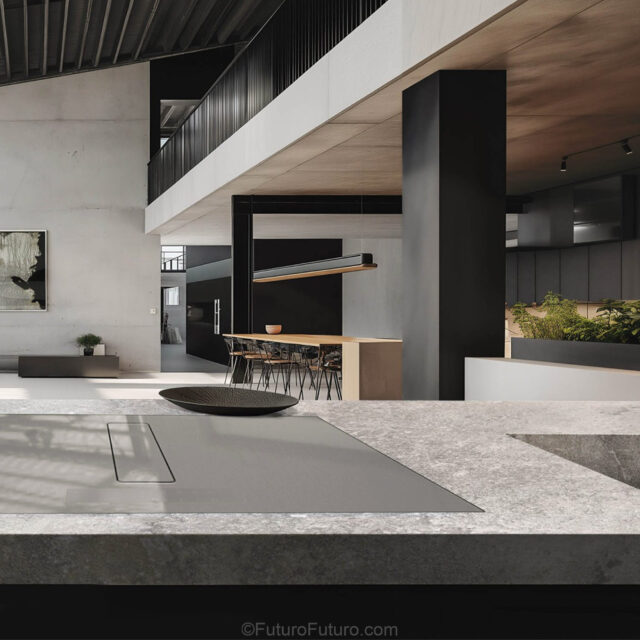 Futuro Portofino 32 in. 940 CFM Charcoal Downdraft Induction Cooktop | HB32PORTOFINO-CHR