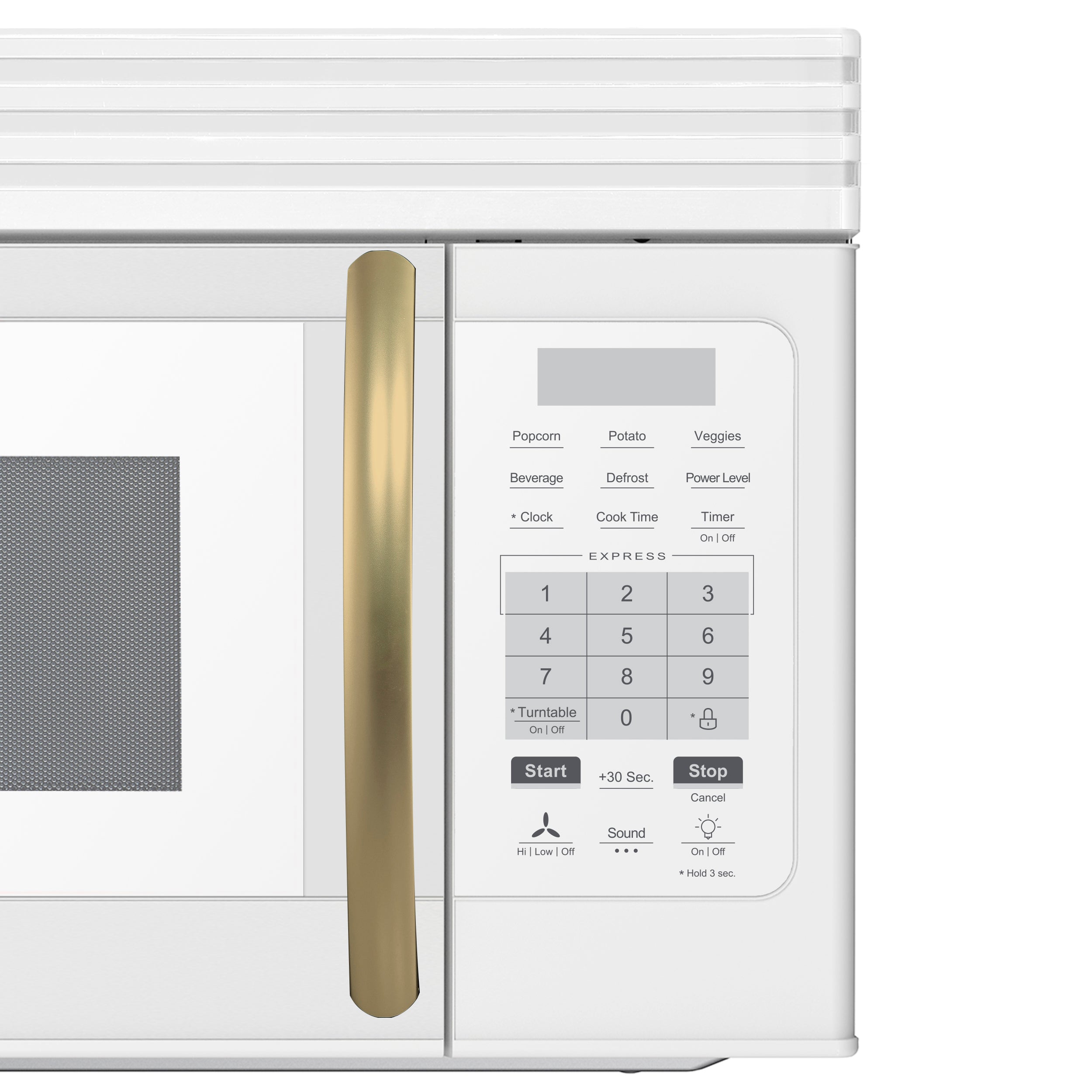 Forno Espresso Scalo 30 in. 1.6 cu.ft 300 CFM White Over The Range Microwave with Antique Brass Accents | FOTR3007-30WHT